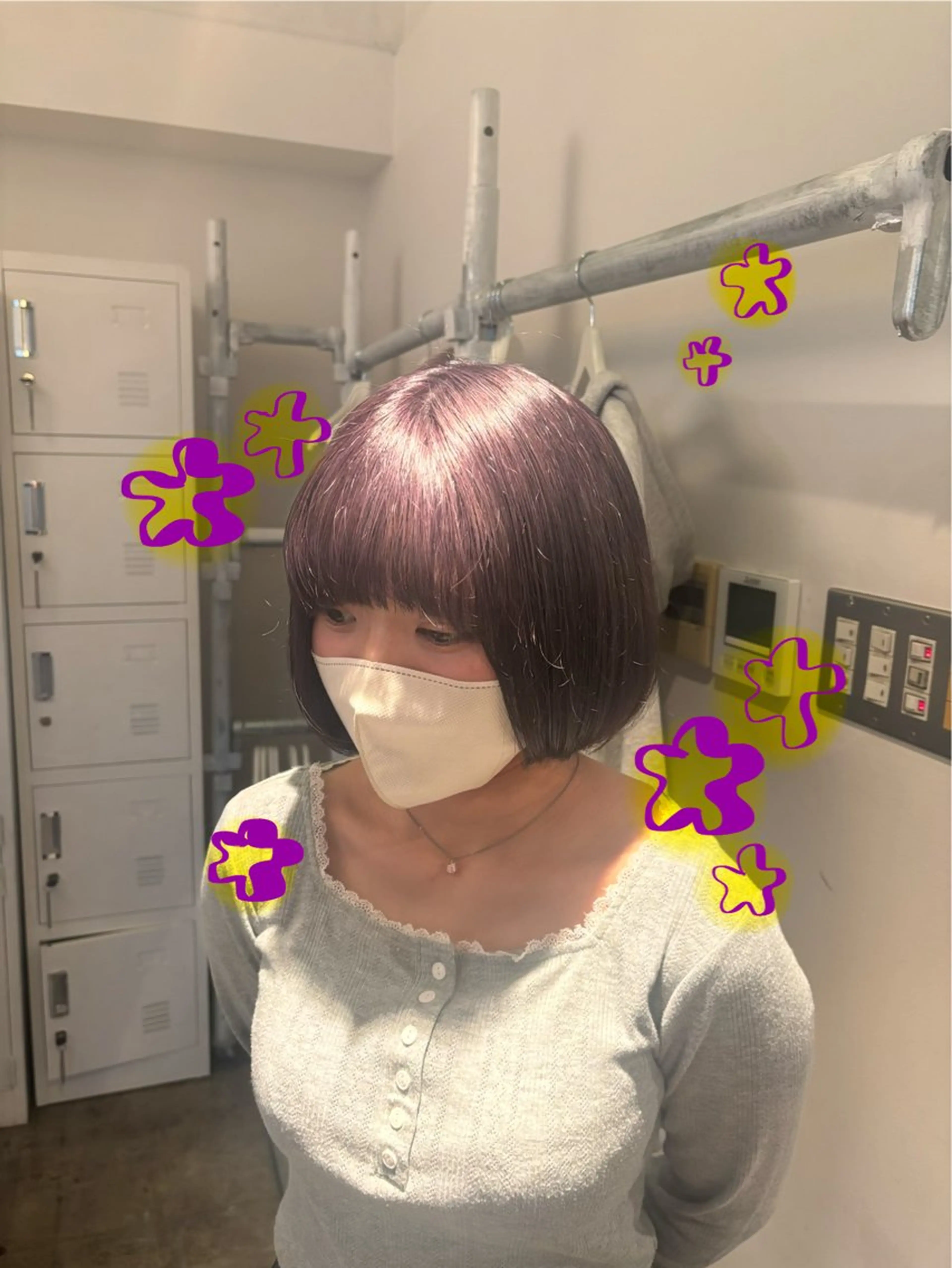 ショート カラー ブリーチ ラベンダーカラー ヘアカラー トリートメント 🌼ブリーチ/個性派 ヘアセットMei🌼のヘアスタイル