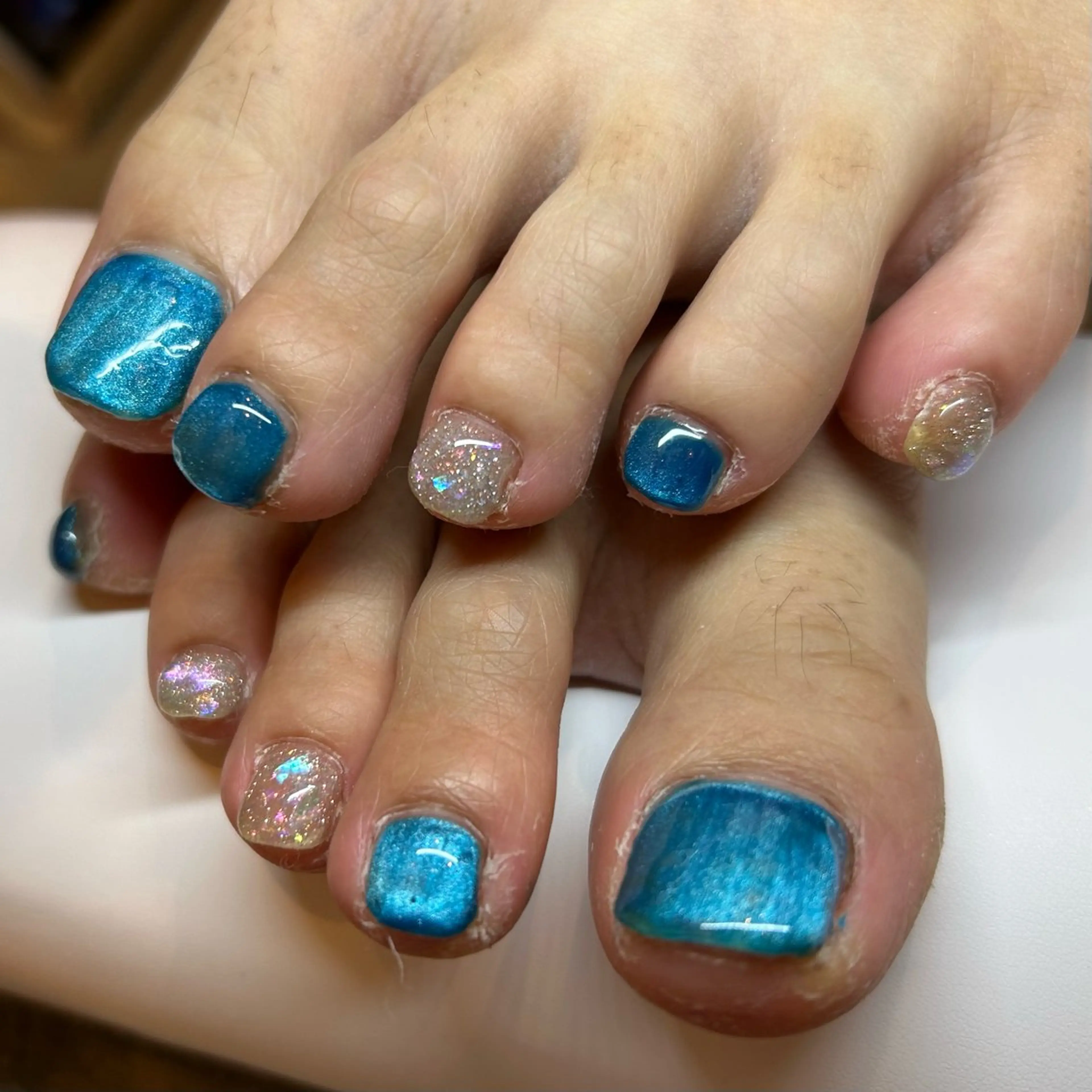 ネイル ブルー マグネットネイル Amys nail ハナのネイルデザイン