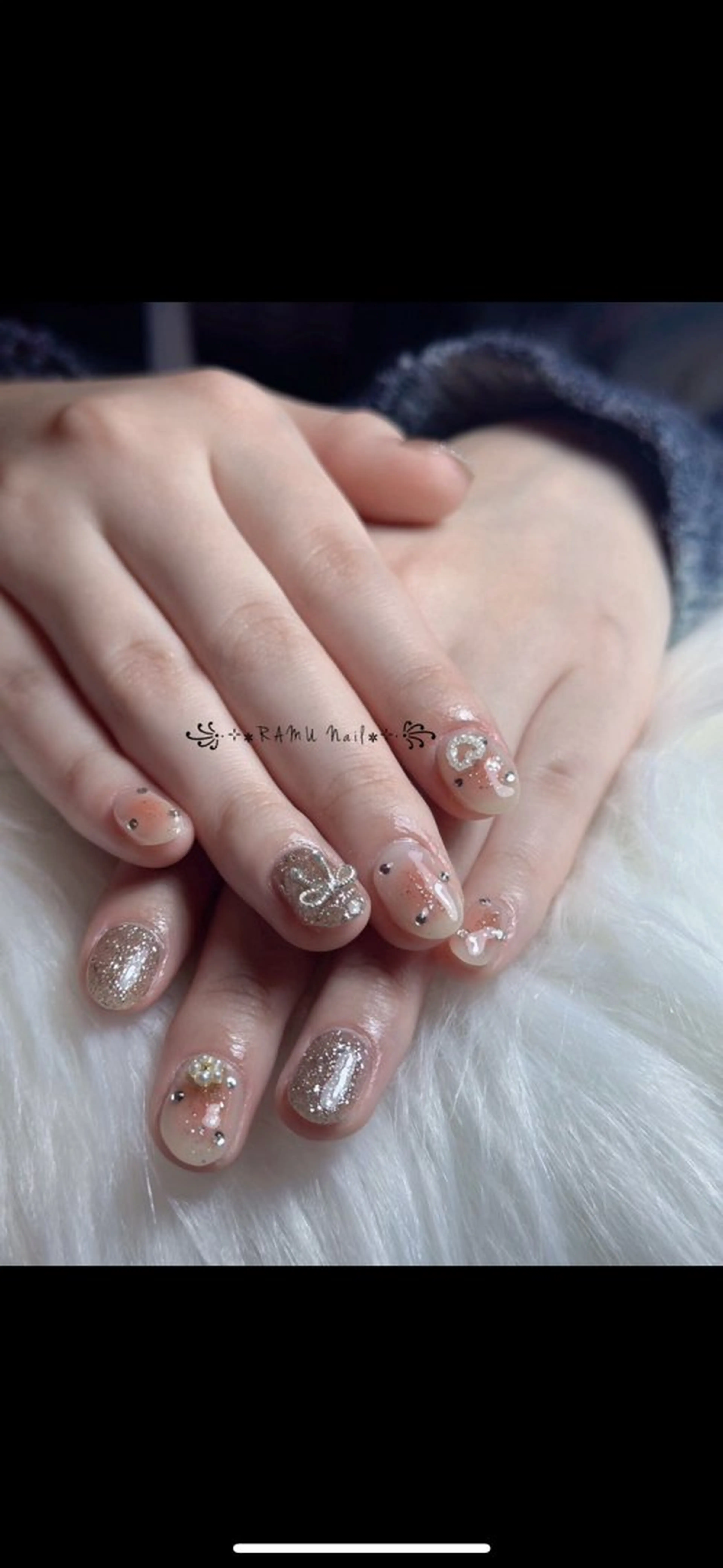 ネイル チークネイル グラデーション キラキラネイル マグネットネイル ネイルチップ ハンドネイル RAMU Nail 恵比寿店のネイルデザイン