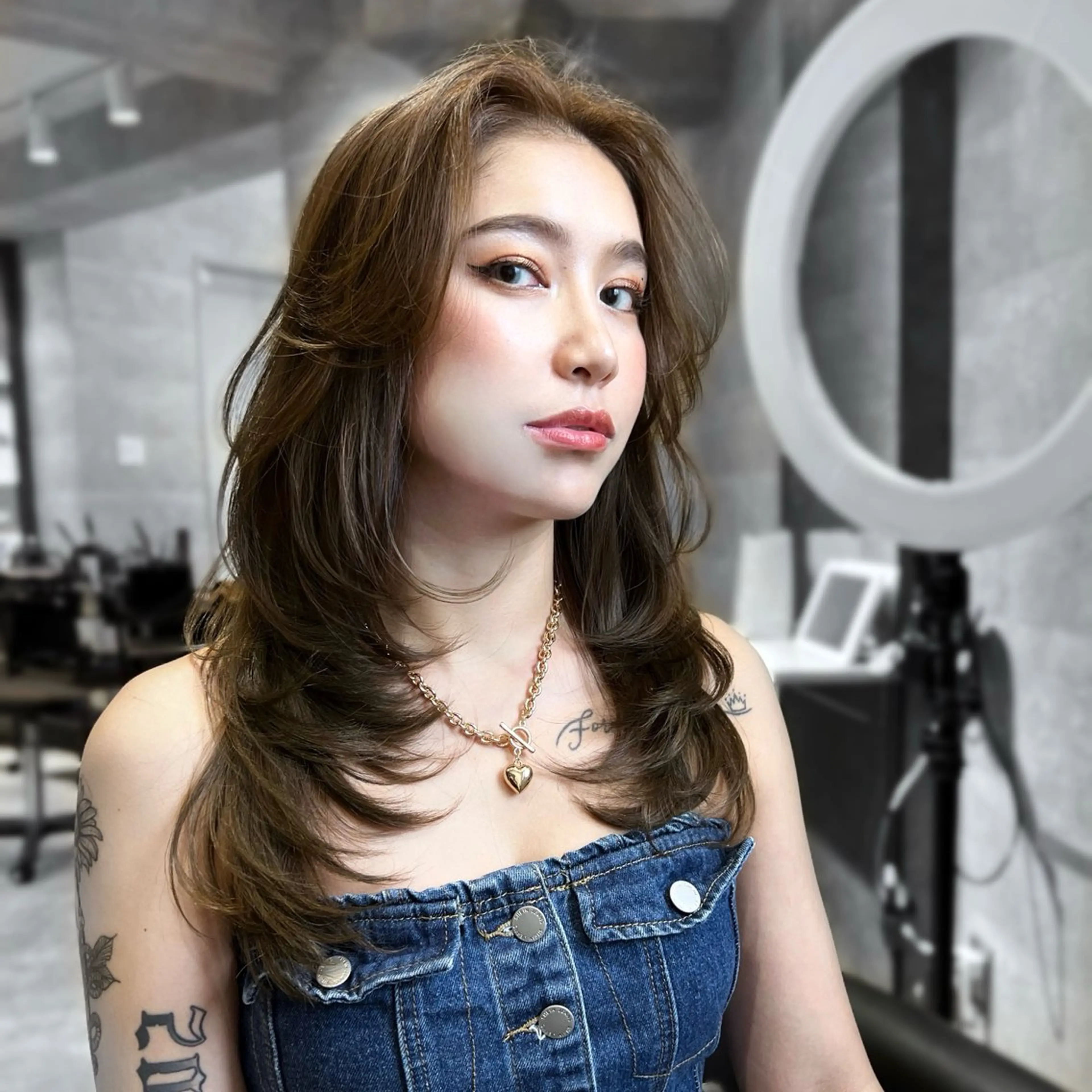 ロング カラー ベージュカラー ハイレイヤー 韓国風ヘア レイヤーカット トリートメント 🏅韓国ヘア/新宿/ レイヤー/KSukeのヘアスタイル