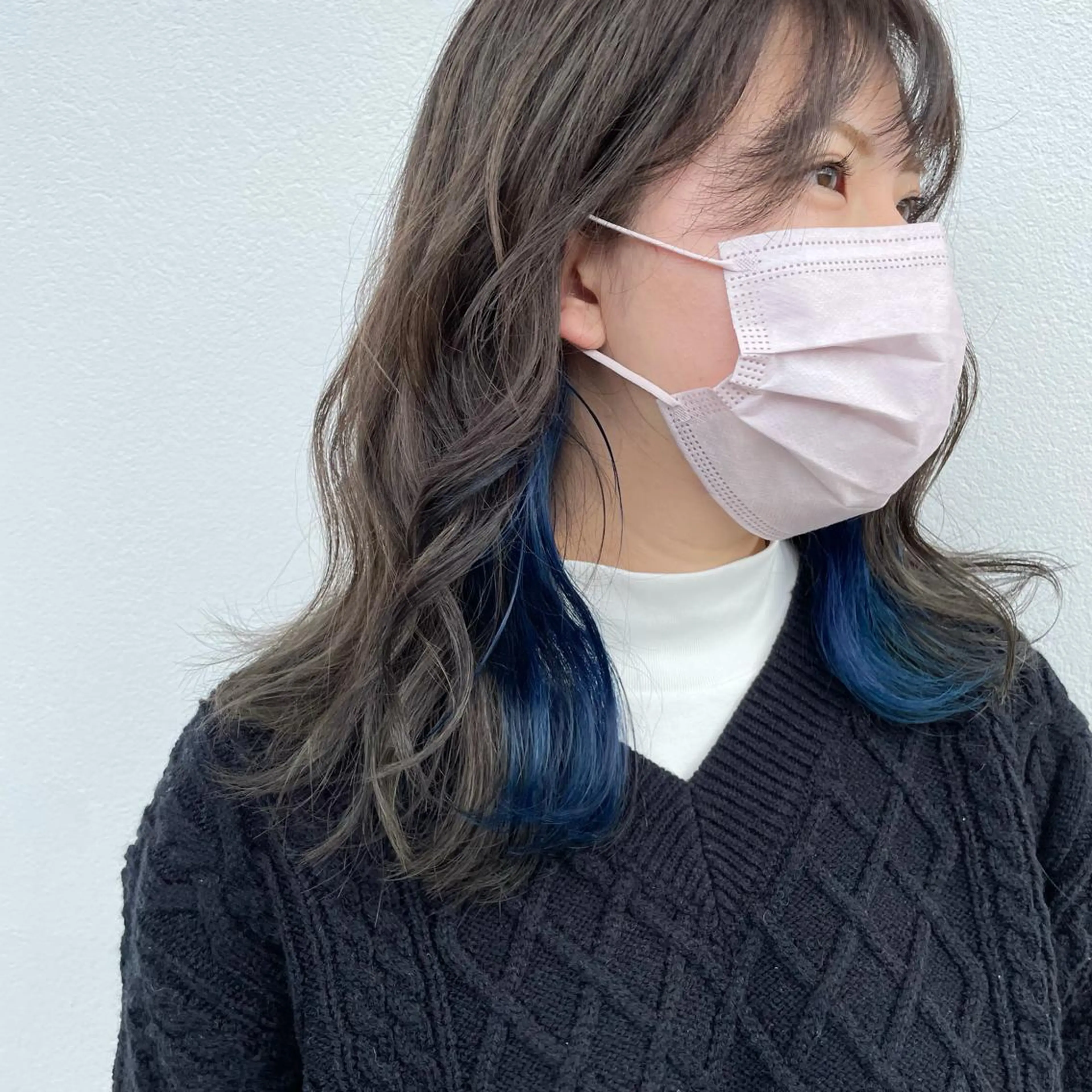 セミロング カラー アディクシーカラー バレイヤージュ ブリーチ ケアブリーチ 透明感カラー カット ヘアカラー 水戸/ブリーチカラー ♠️♠️會澤遼真のヘアスタイル