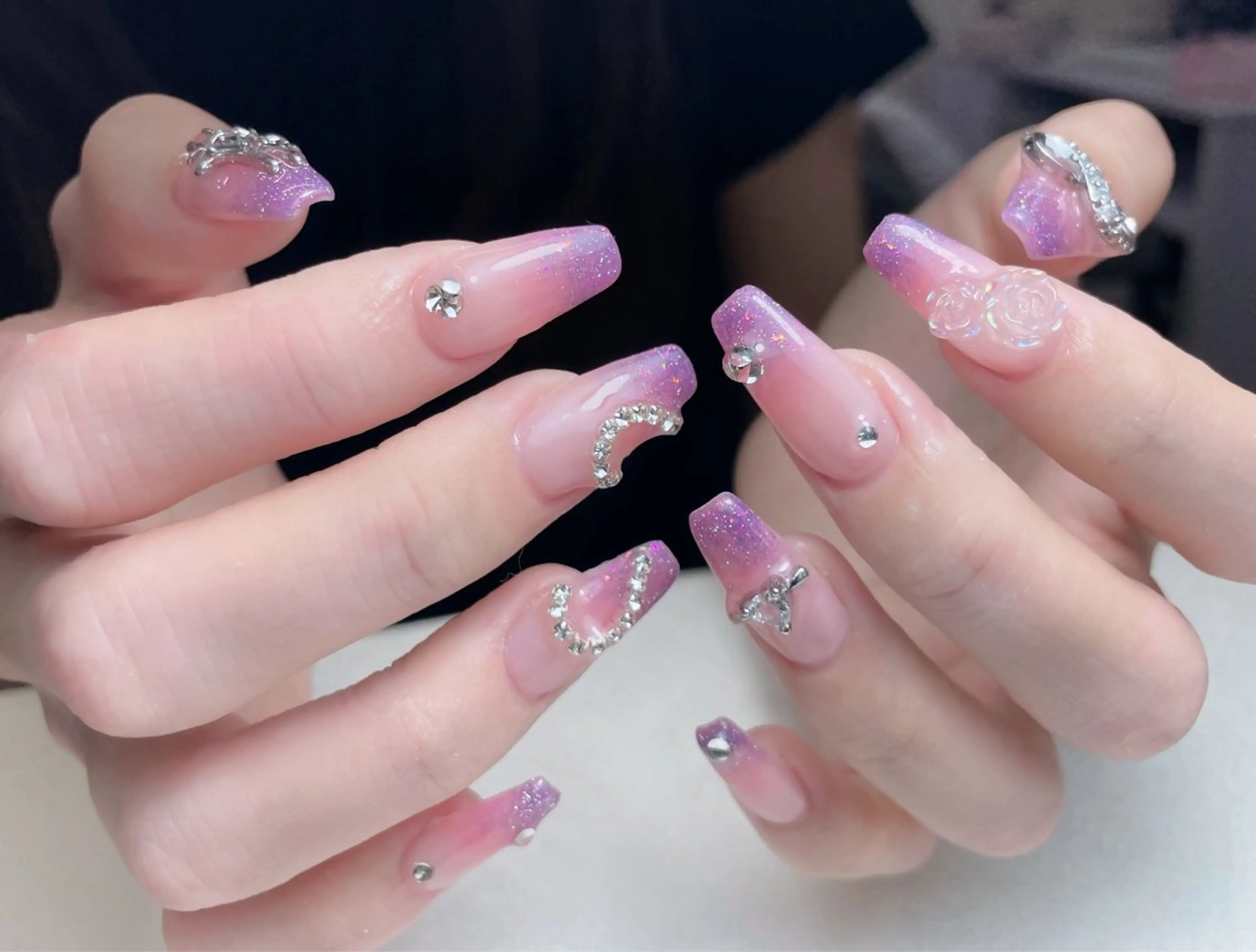 ネイル 長さ出し フットネイル フレンチネイル ジェルネイル ガラスフレンチ 中野駅から2分 MEO NAILのネイルデザイン