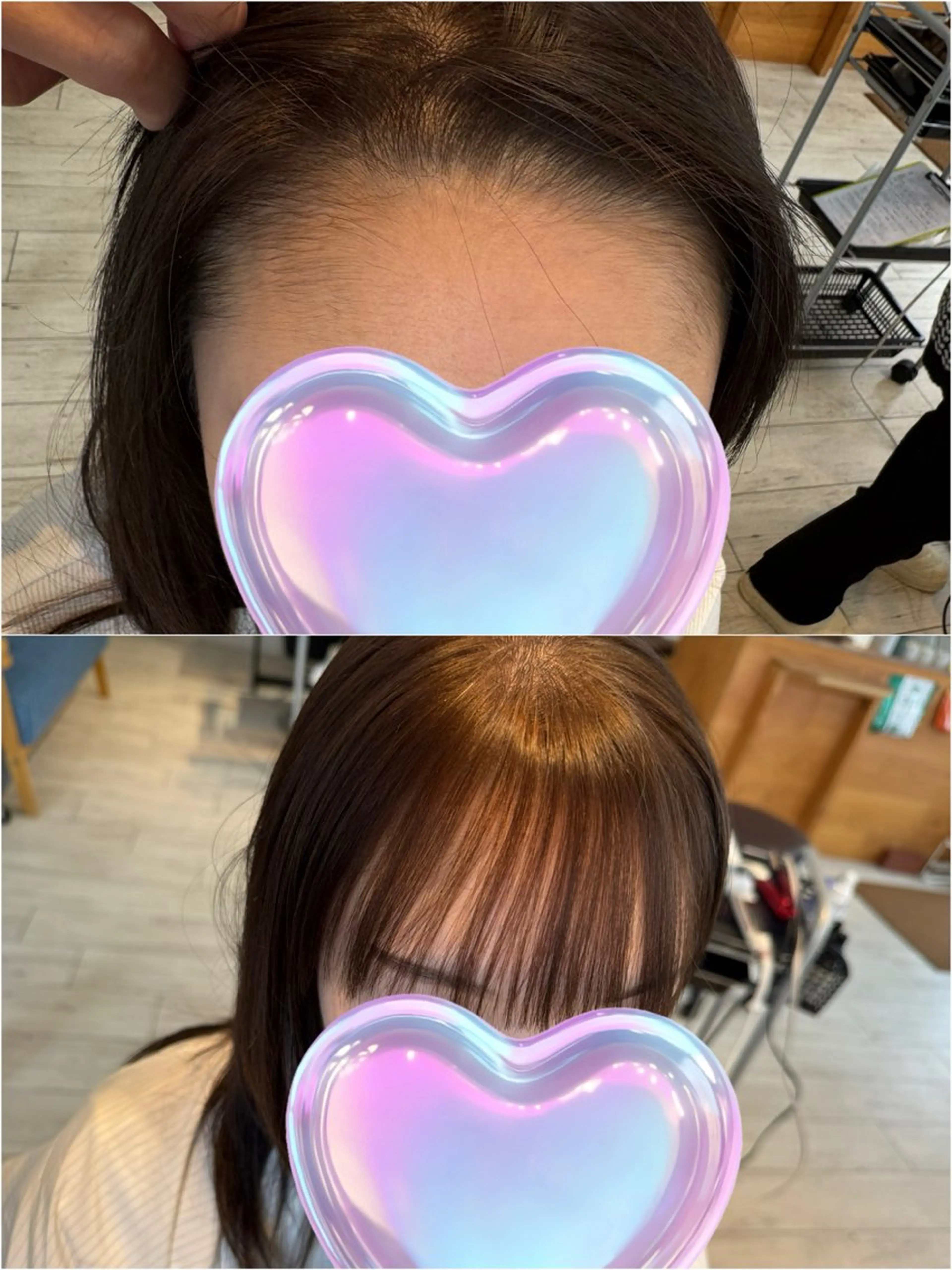 前髪が割れちゃう方に！クロスパーマ✨の写真
