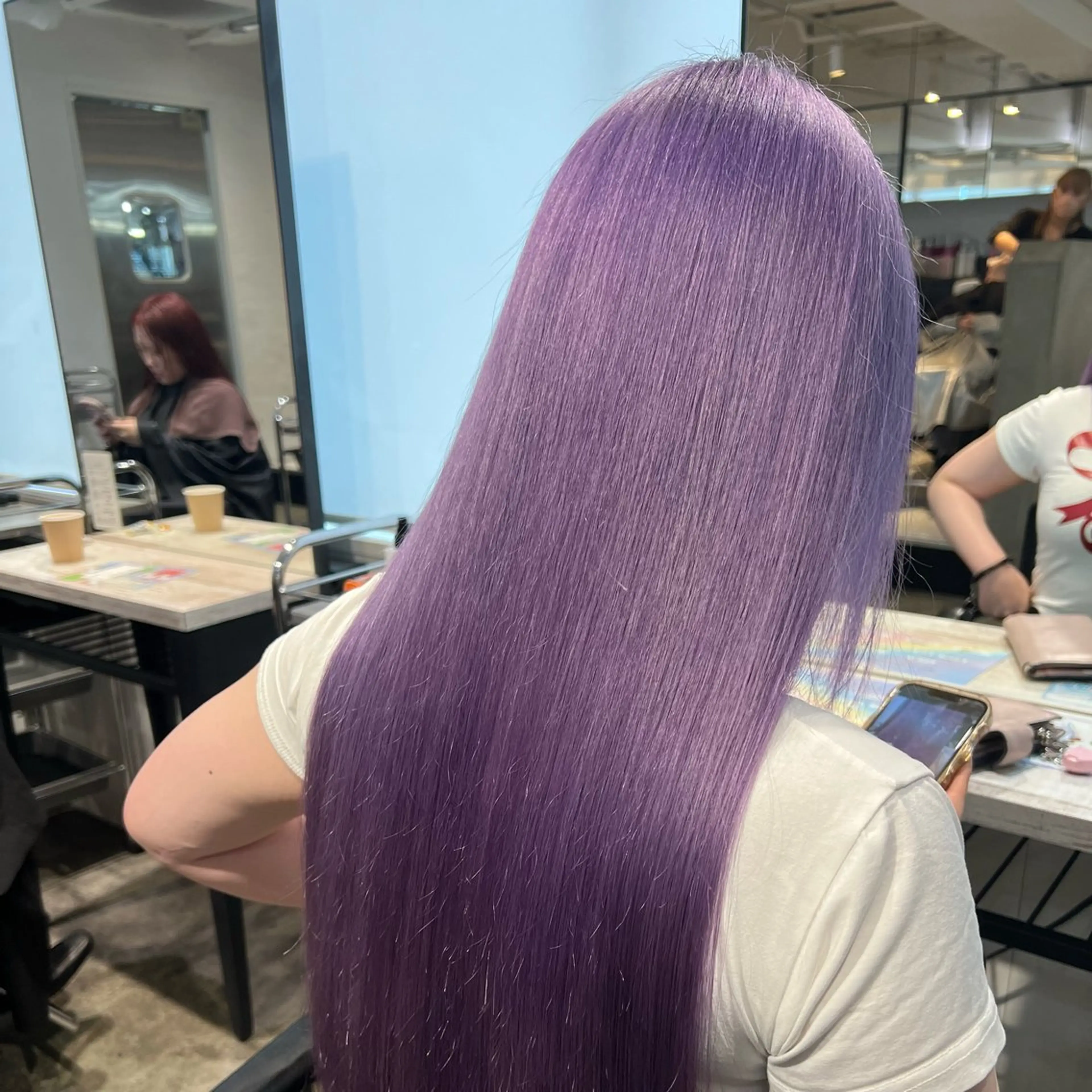 🫧【色落ちまで綺麗✨ラベンダーカラー🪻】ブリーチ＋寒色カラー＋トリートメント🫧の写真