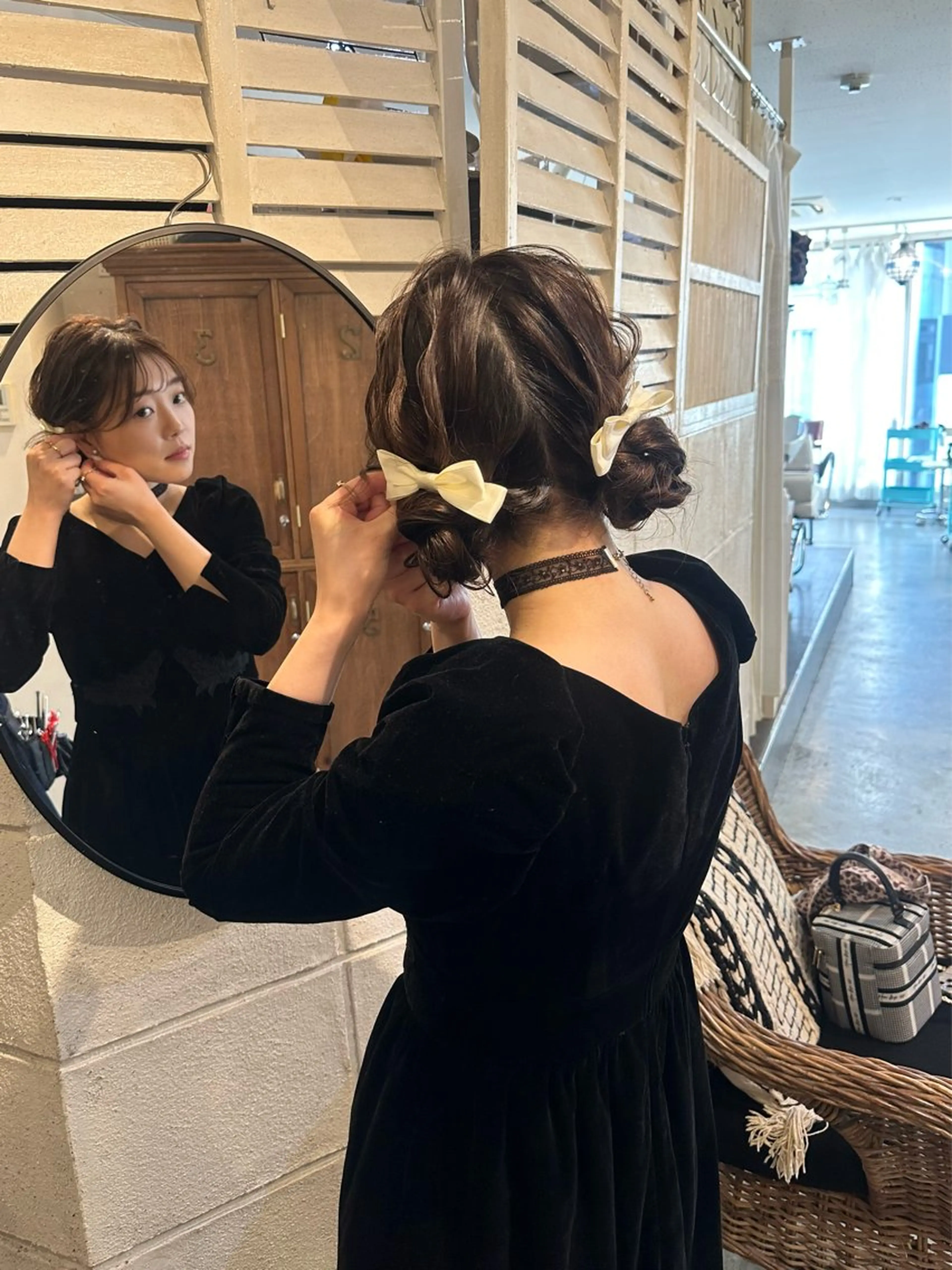 ミディアム ヘアアレンジ お団子ヘア ヘアセット カットモデル募集中 ／HARUKA🎀のヘアスタイル