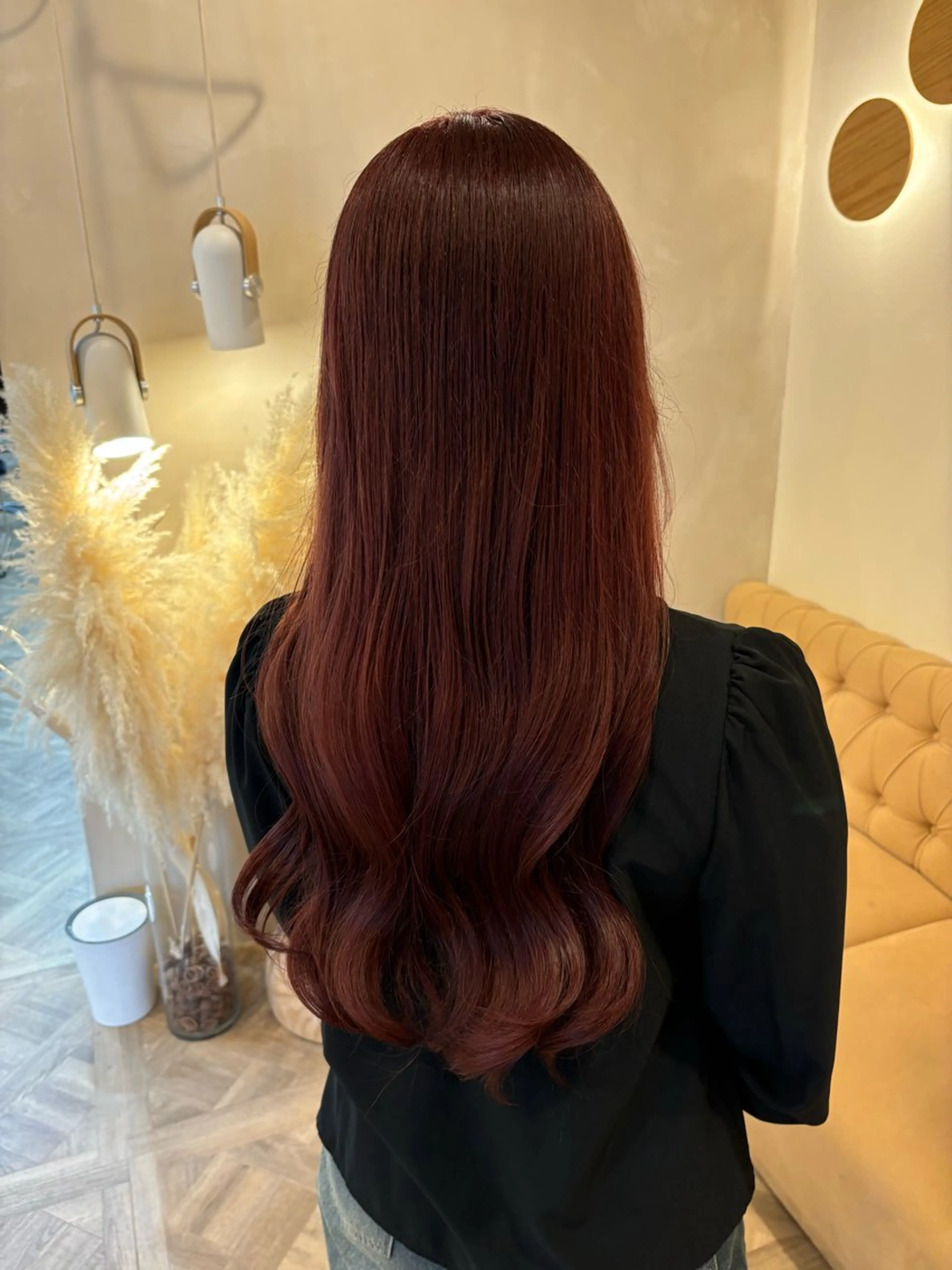 ロング カラー ヘアカラー トリートメント ミルクティ/ピンク/ レイヤー/yuriaのヘアスタイル