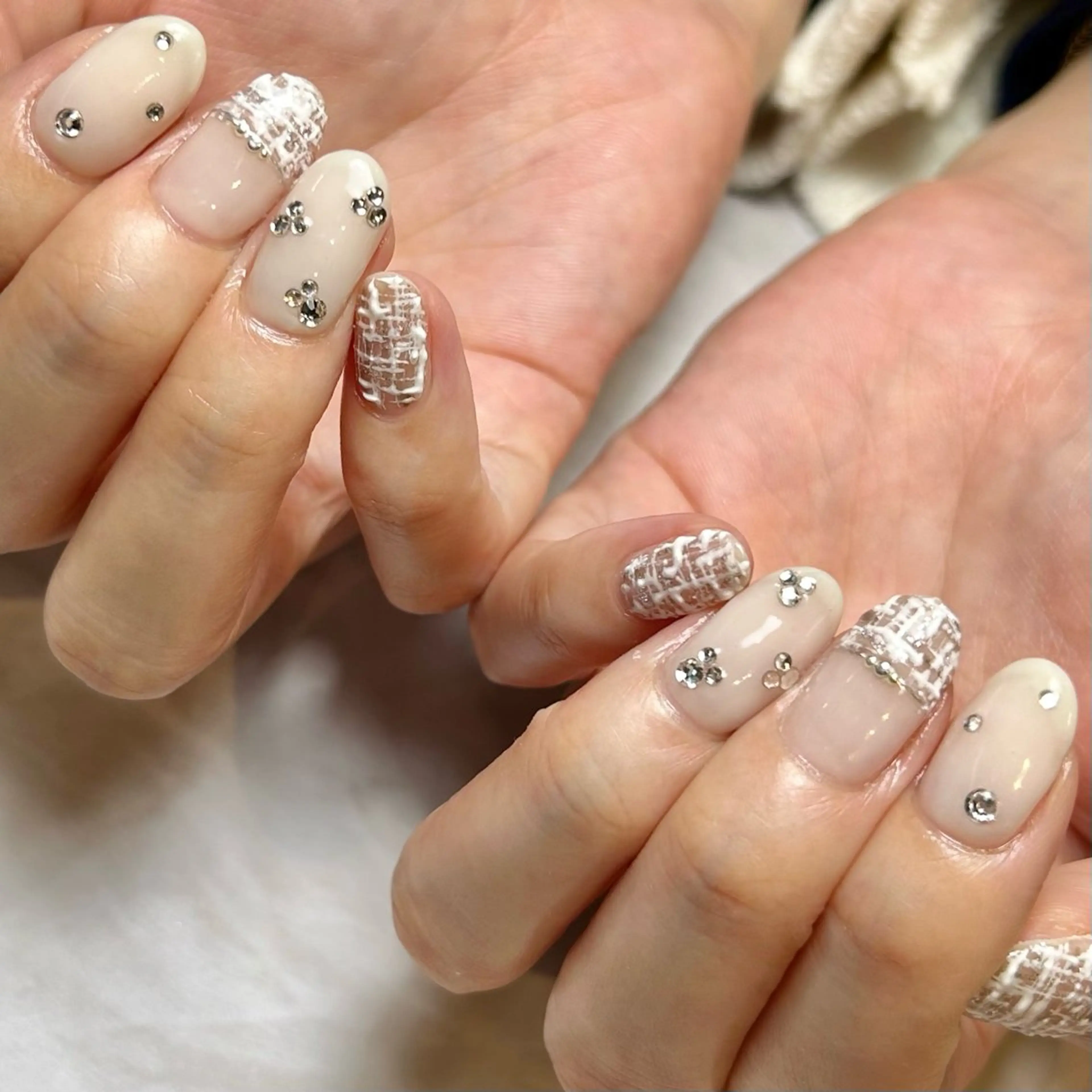 ネイル 持ち込み ホワイト ハンドネイル Reflection marikoのネイルデザイン