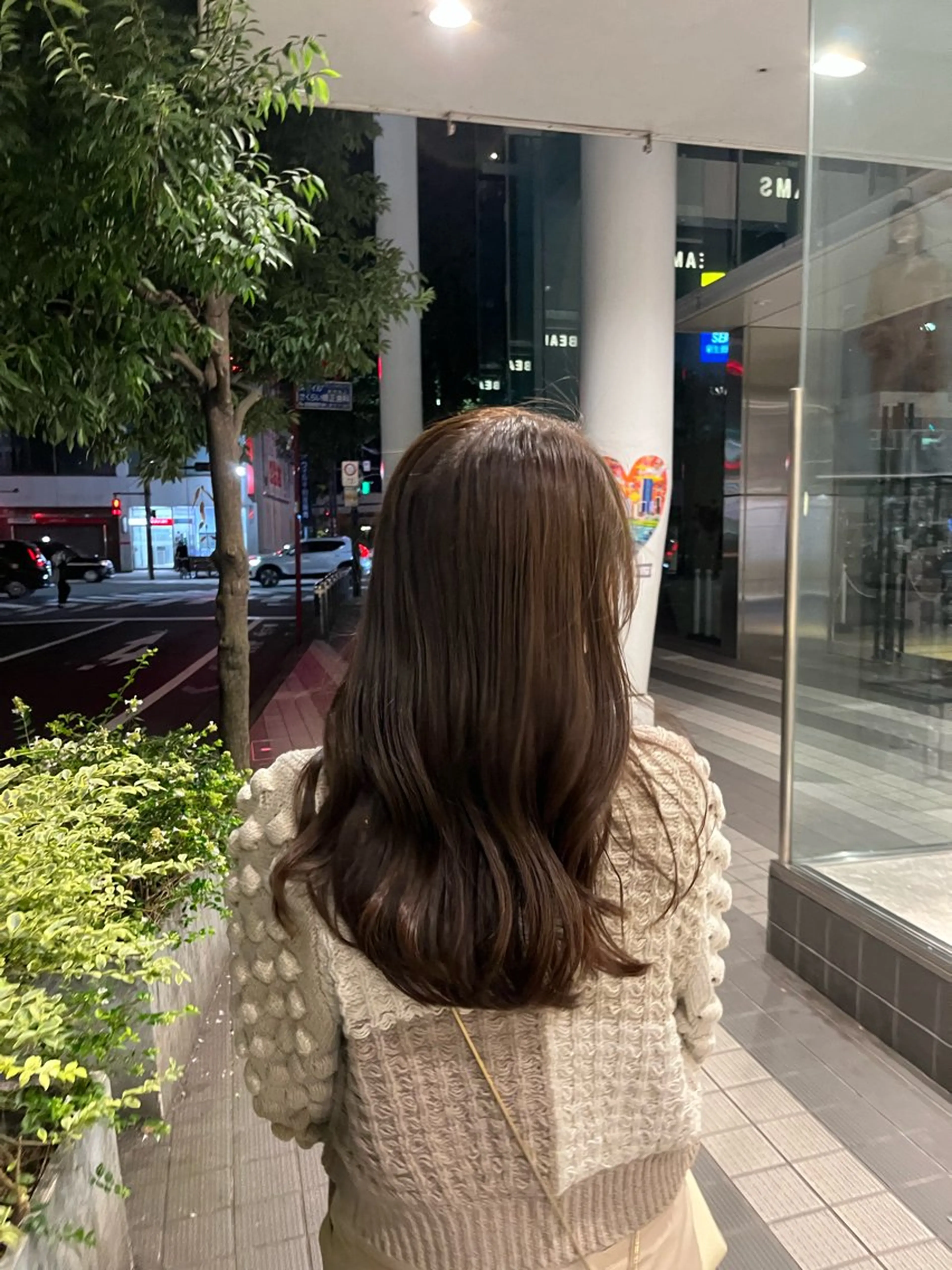 セミロング カラー ブラウンカラー 細田 碧のヘアスタイル