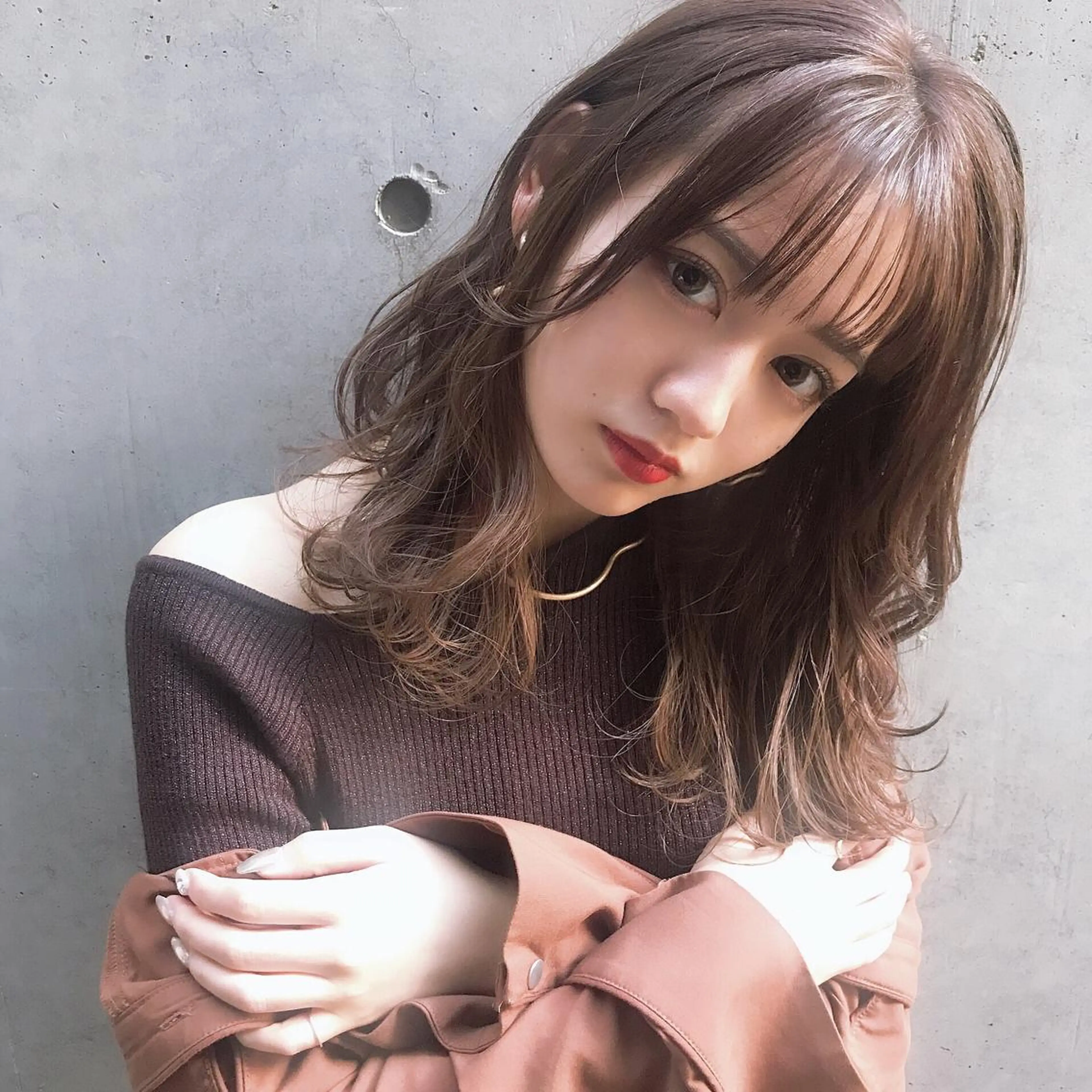 ロング カラー ヘアアレンジ 対馬 粘音のヘアスタイル