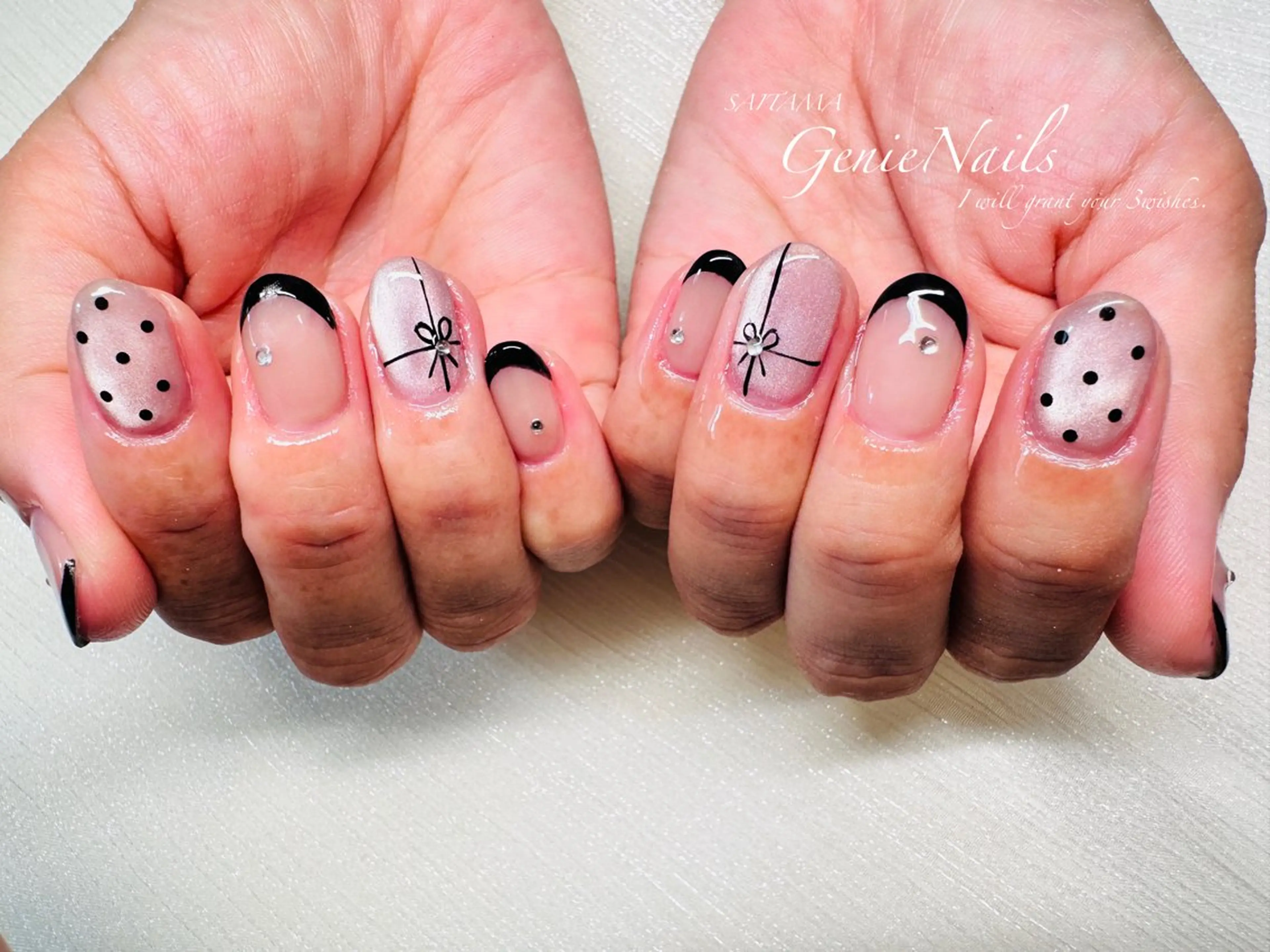 メンズ ネイル アートネイル 長さ出し 氷ネイル・うるうるネイル ロングネイル 持ち込み Genie Nailsのネイルデザイン