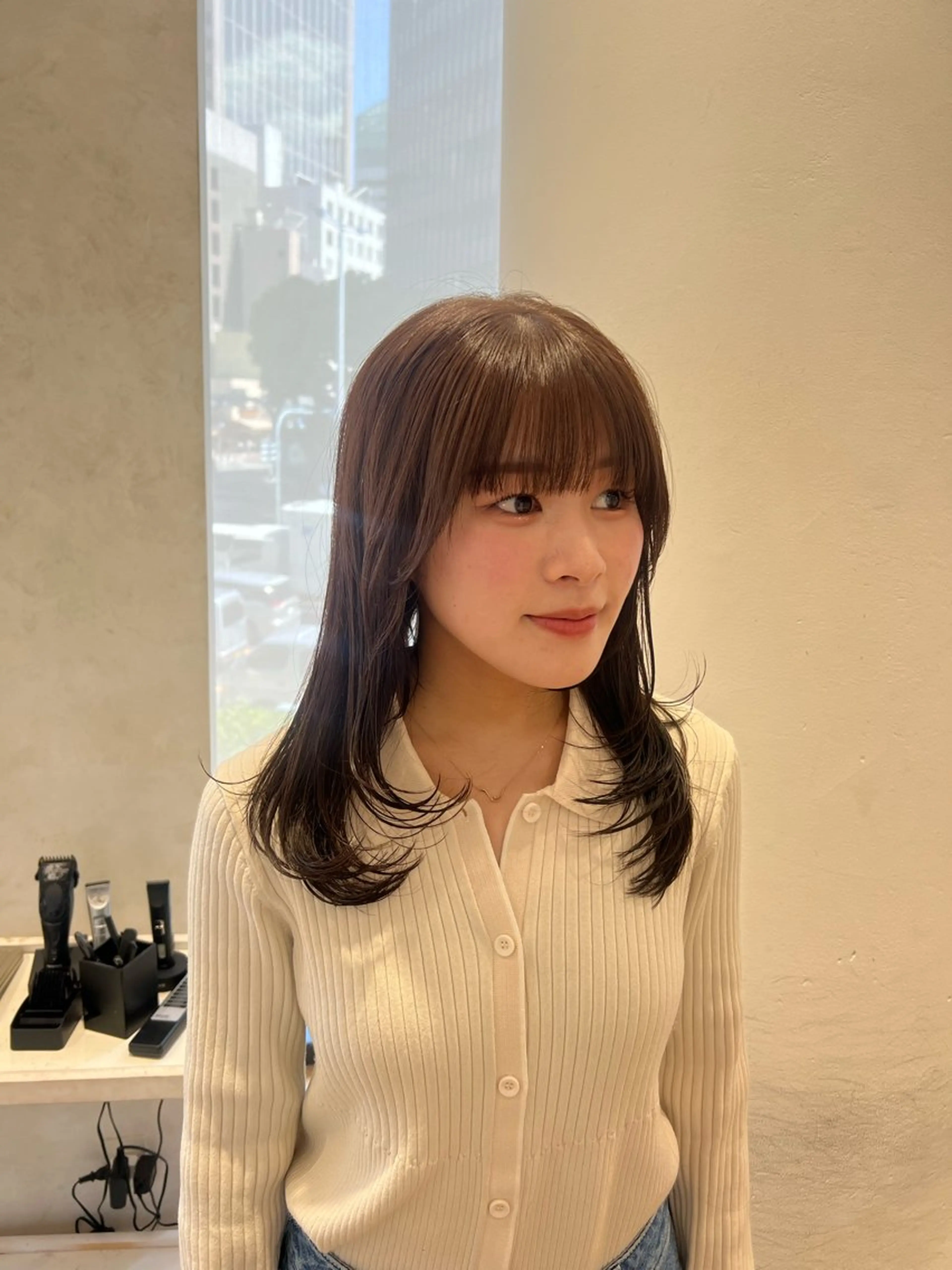 ミディアム カラー ベージュカラー 似合わせ/レイヤー 💟SAEのヘアスタイル