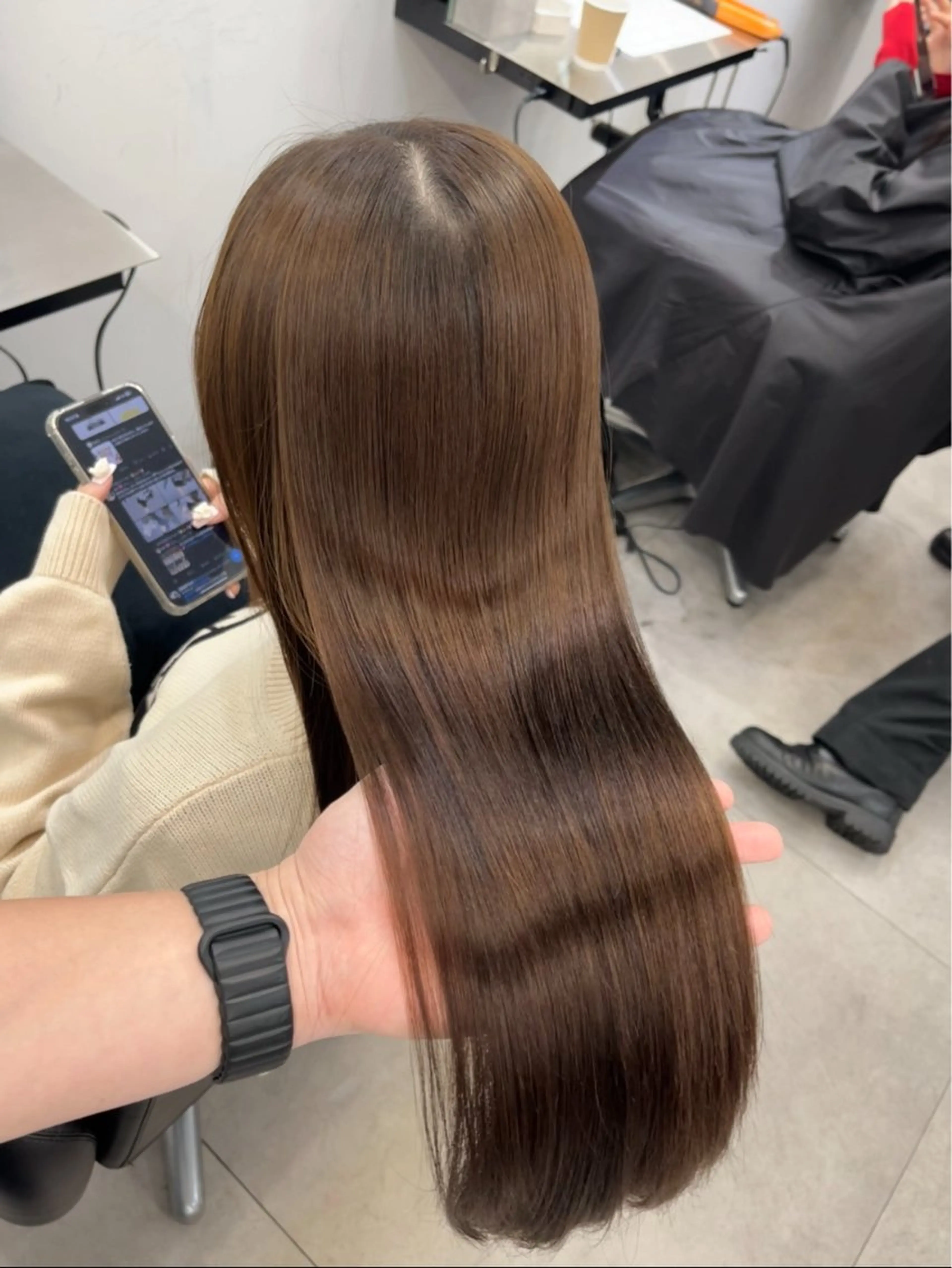 ロング カット ヘアカラー 縮毛矯正 トリートメント 髪質改善/縮毛矯正 梅田茶屋町/西尾祐作のヘアスタイル