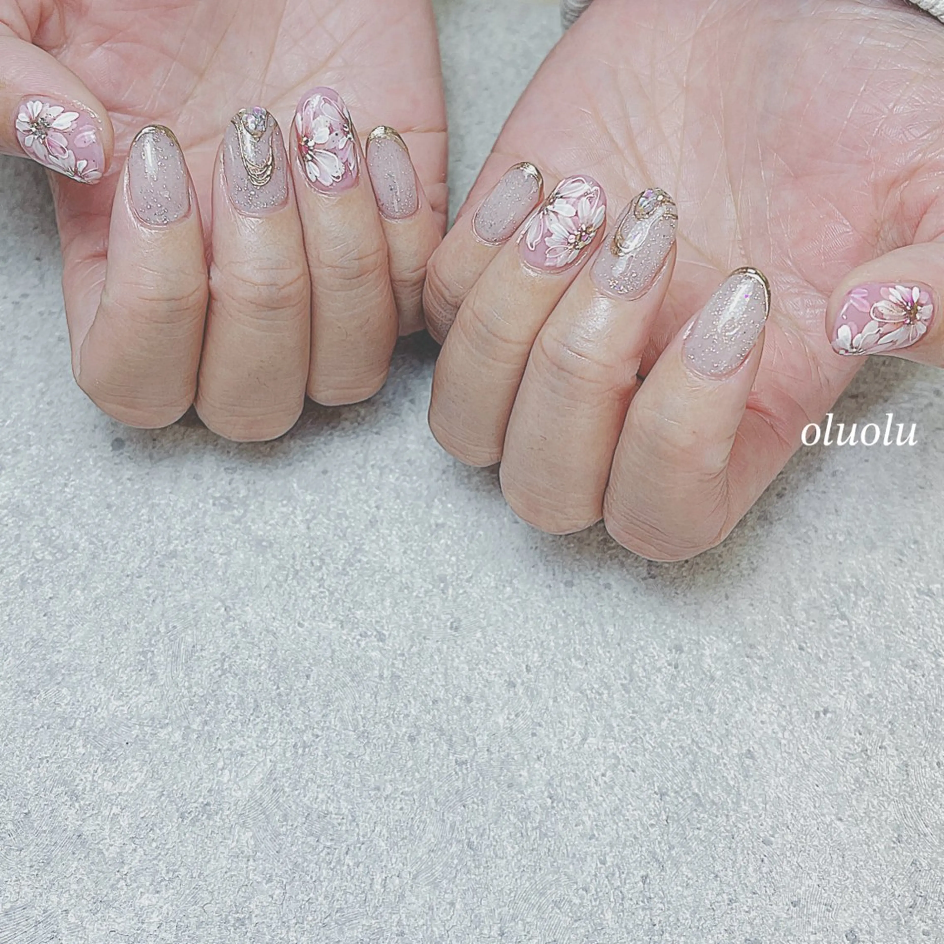 ネイル アートネイル フラッシュネイル フラワーネイル フットネイル ミラーネイル ハンドネイル 大村 紬華のネイルデザイン