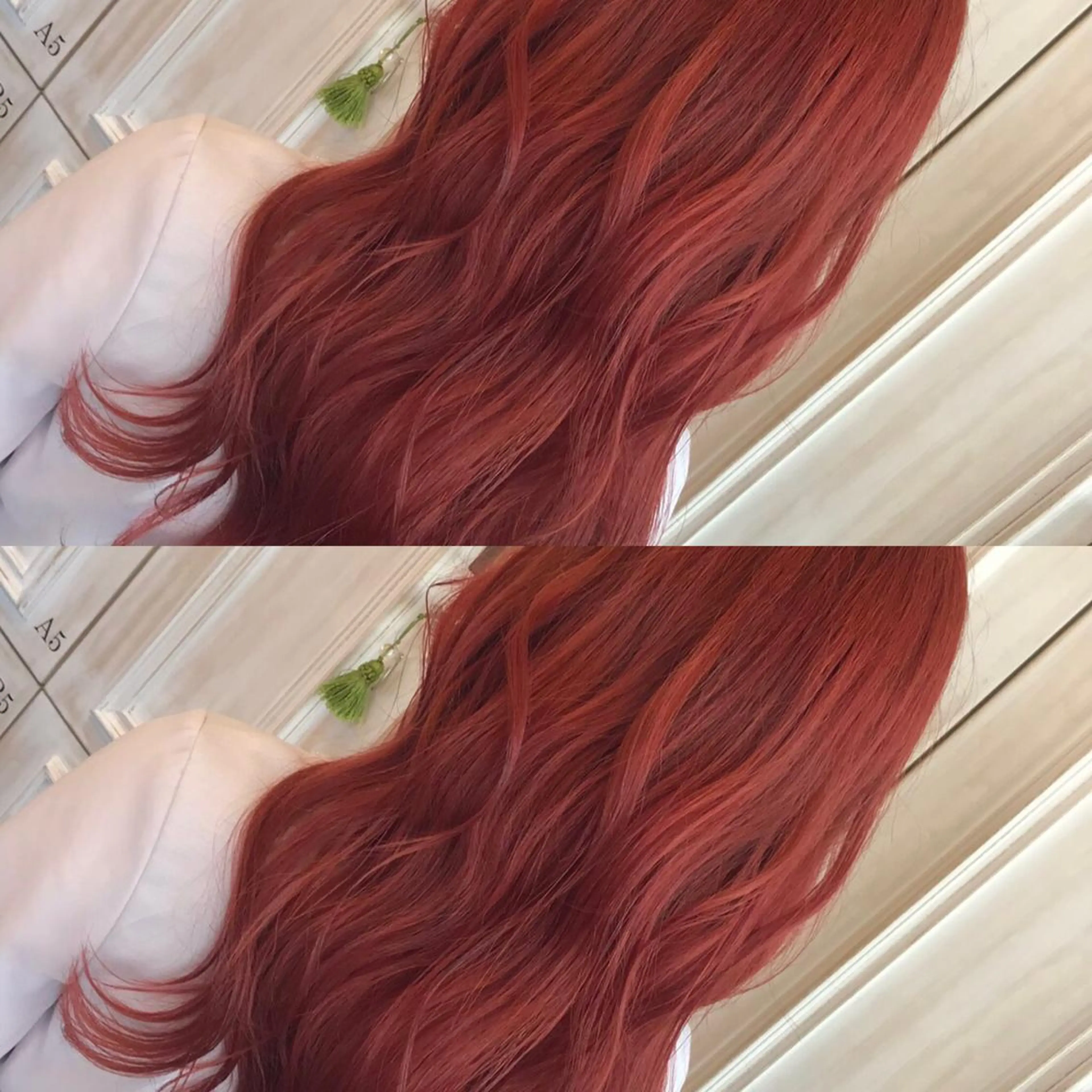 ミディアム カラー ブリーチ ピンクカラー あさだ しゅうたろうのヘアスタイル