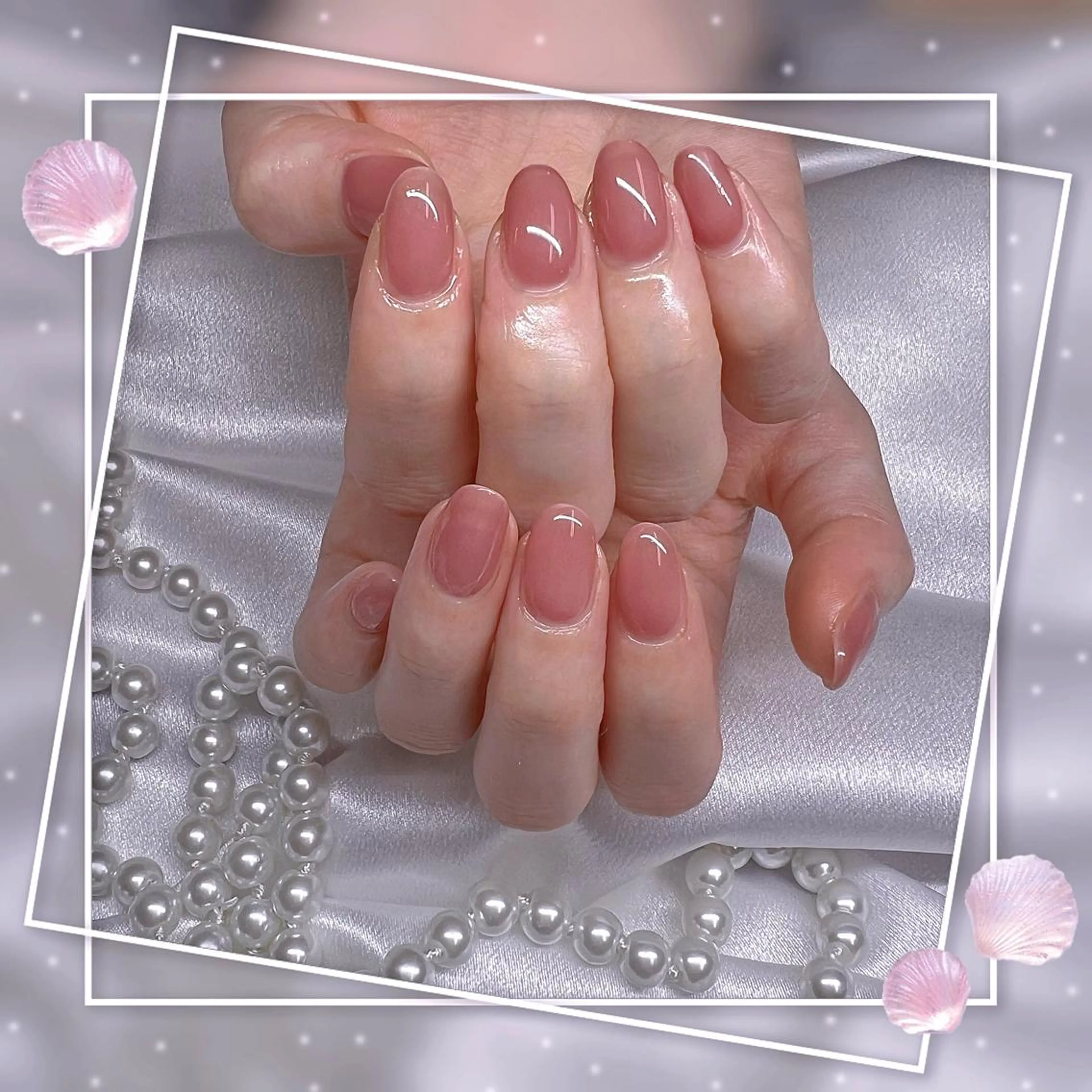 ネイル フレンチネイル キラキラネイル 韓国ネイル マグネットネイル マグネットフレンチ Chill Nailsalonのネイルデザイン