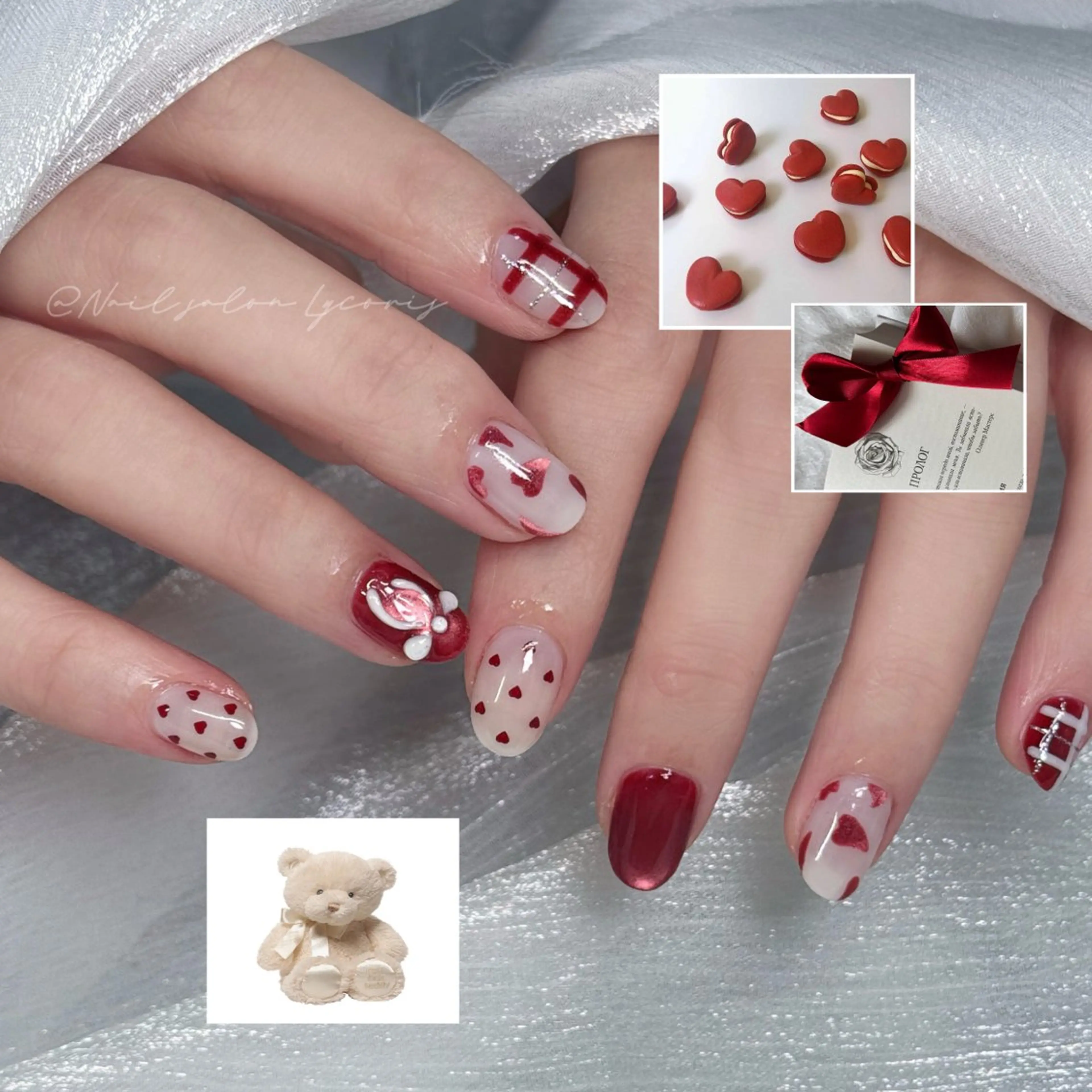 ネイル バレンタイン ハンドネイル Nail salon Lycoris キキのネイルデザイン