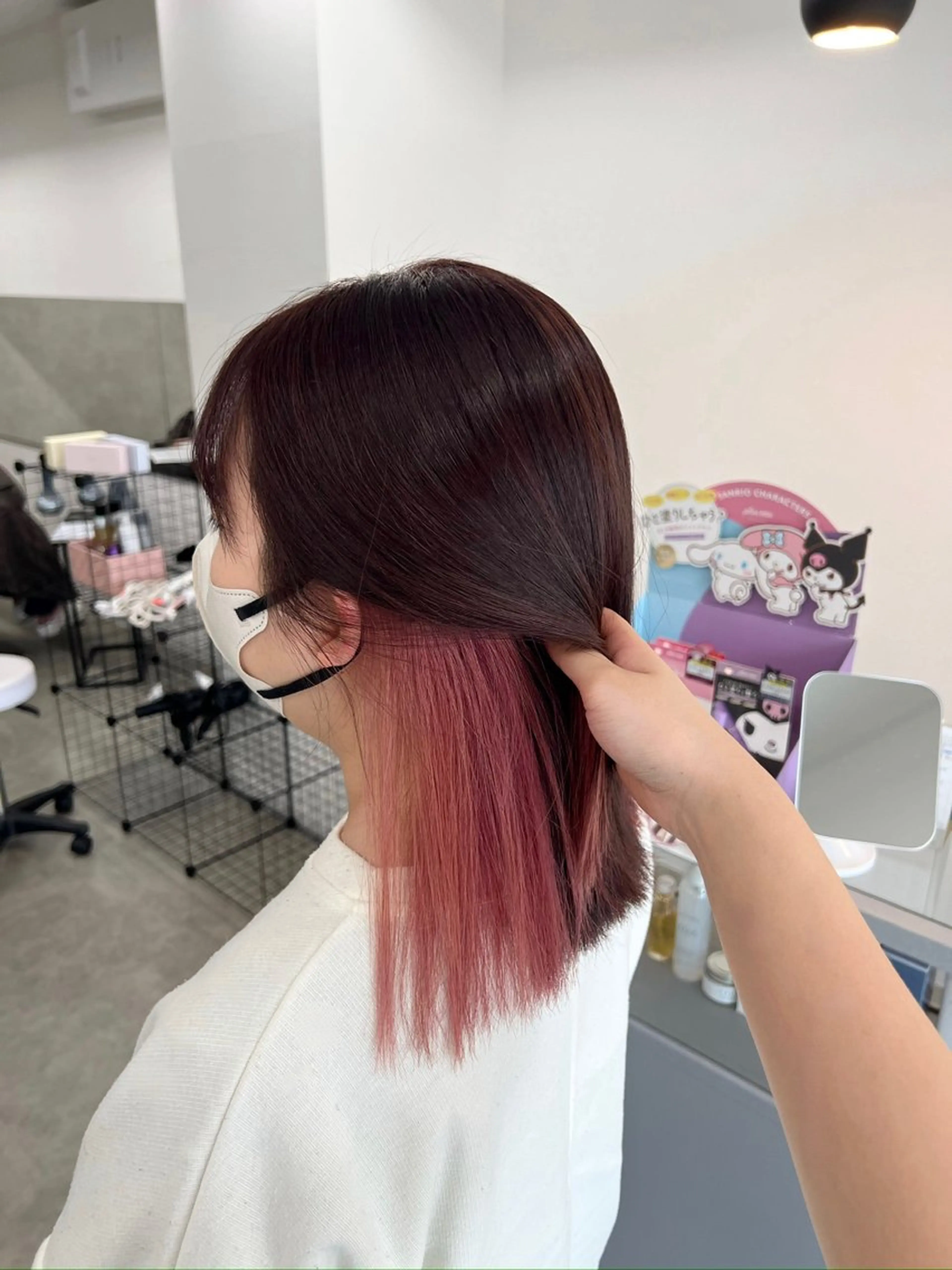 ミディアム カラー ブリーチ ブラウンカラー イヤリングカラー ピンクカラー ピンクブラウン ヘアカラー 海琉/ハイトーン/ 透明感カラー💛のヘアスタイル