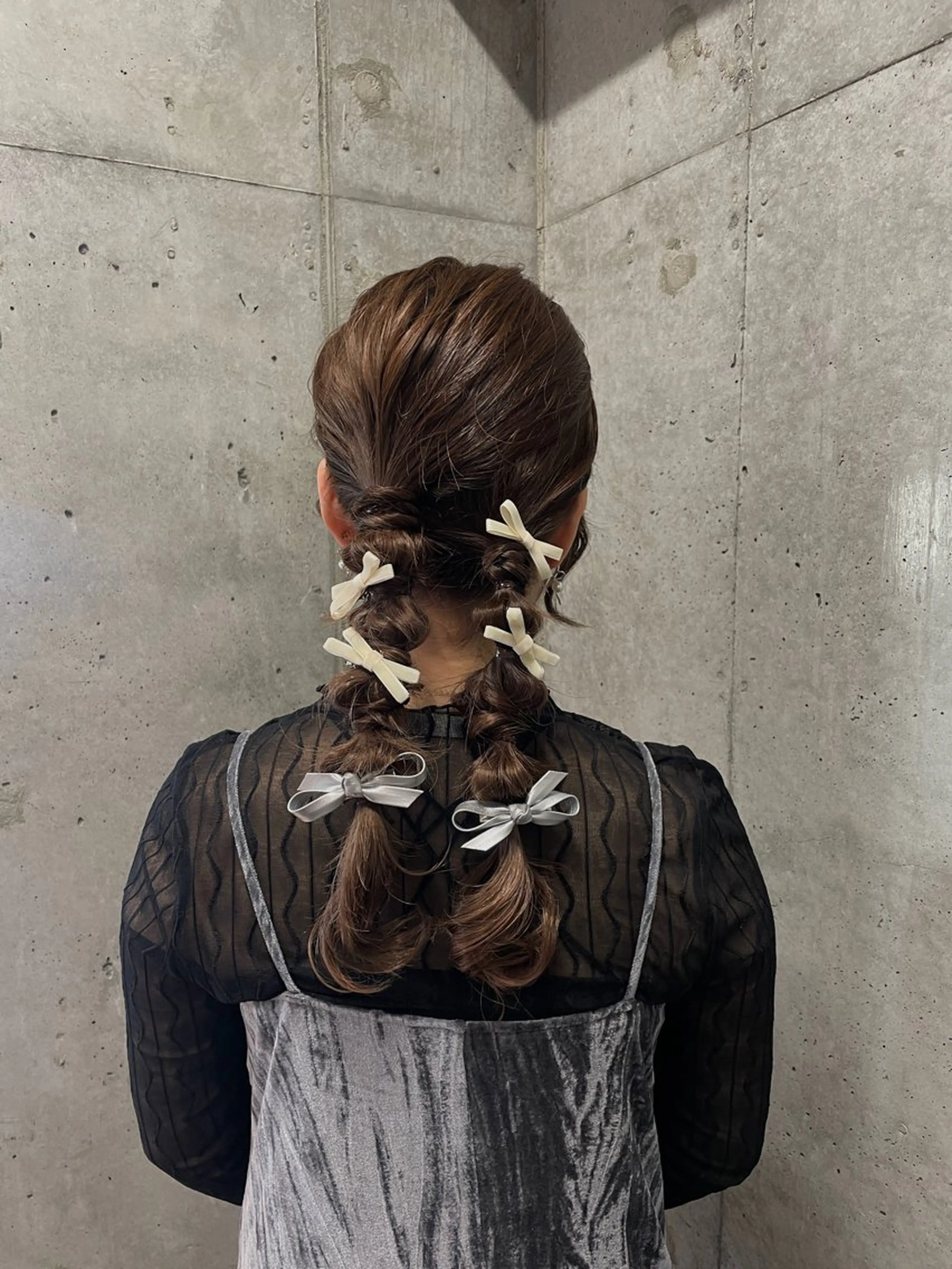 ロング ヘアアレンジ ヘアセット レイヤー/透けカラー アレンジ/篠崎渚彩のヘアスタイル