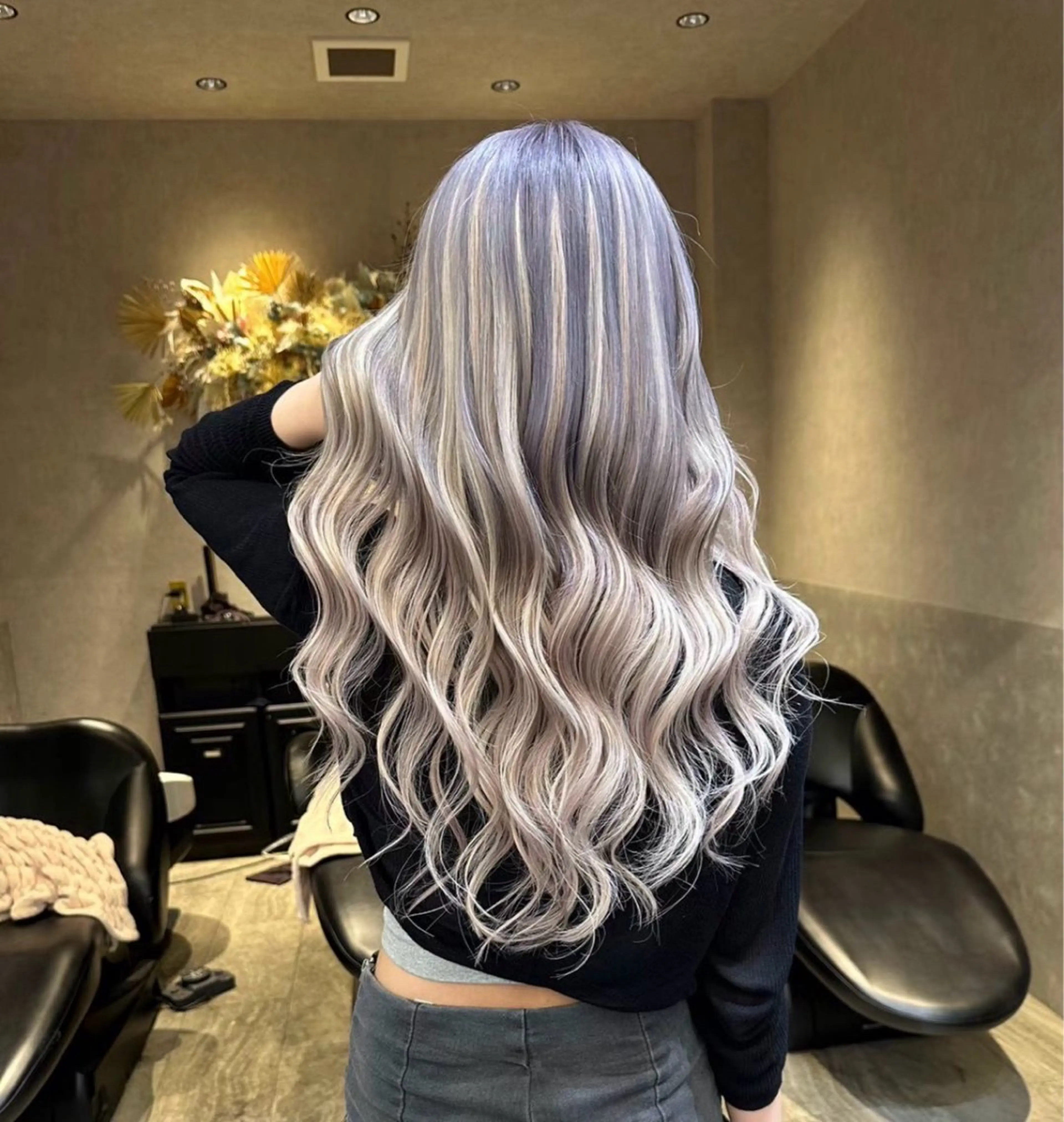 ロング 縮毛矯正 ヘアカラー 璃 音のヘアスタイル