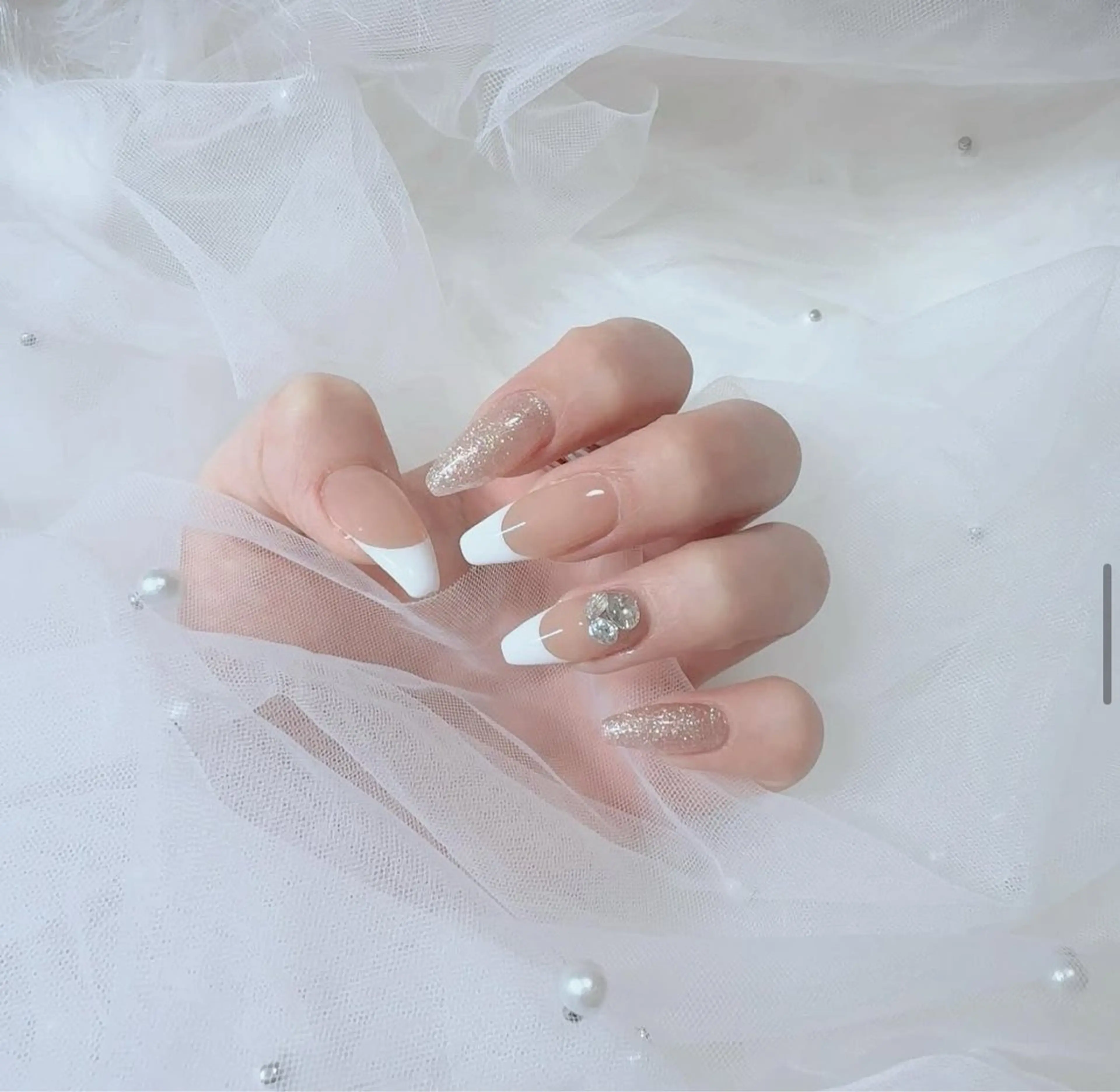 ネイル フレンチネイル 𝑺𝑨𝑬 【岡山自宅ネイル】のネイルデザイン