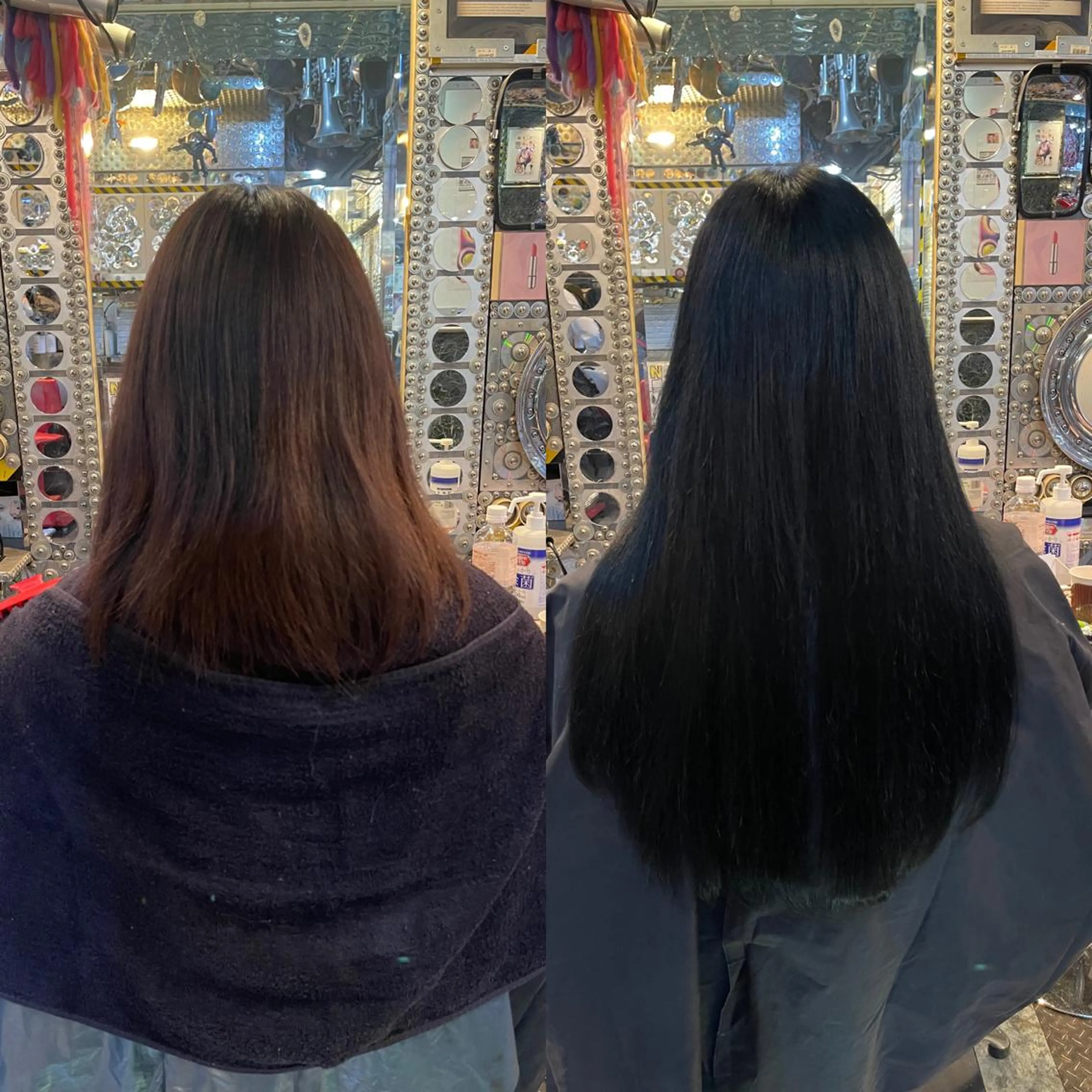 ミディアム カラー ヘアアレンジ 編み込みエクステ 黒髪 エクステ 就活ヘア 🌈派手髪エクステ ブレイズ🌈ひろとのヘアスタイル