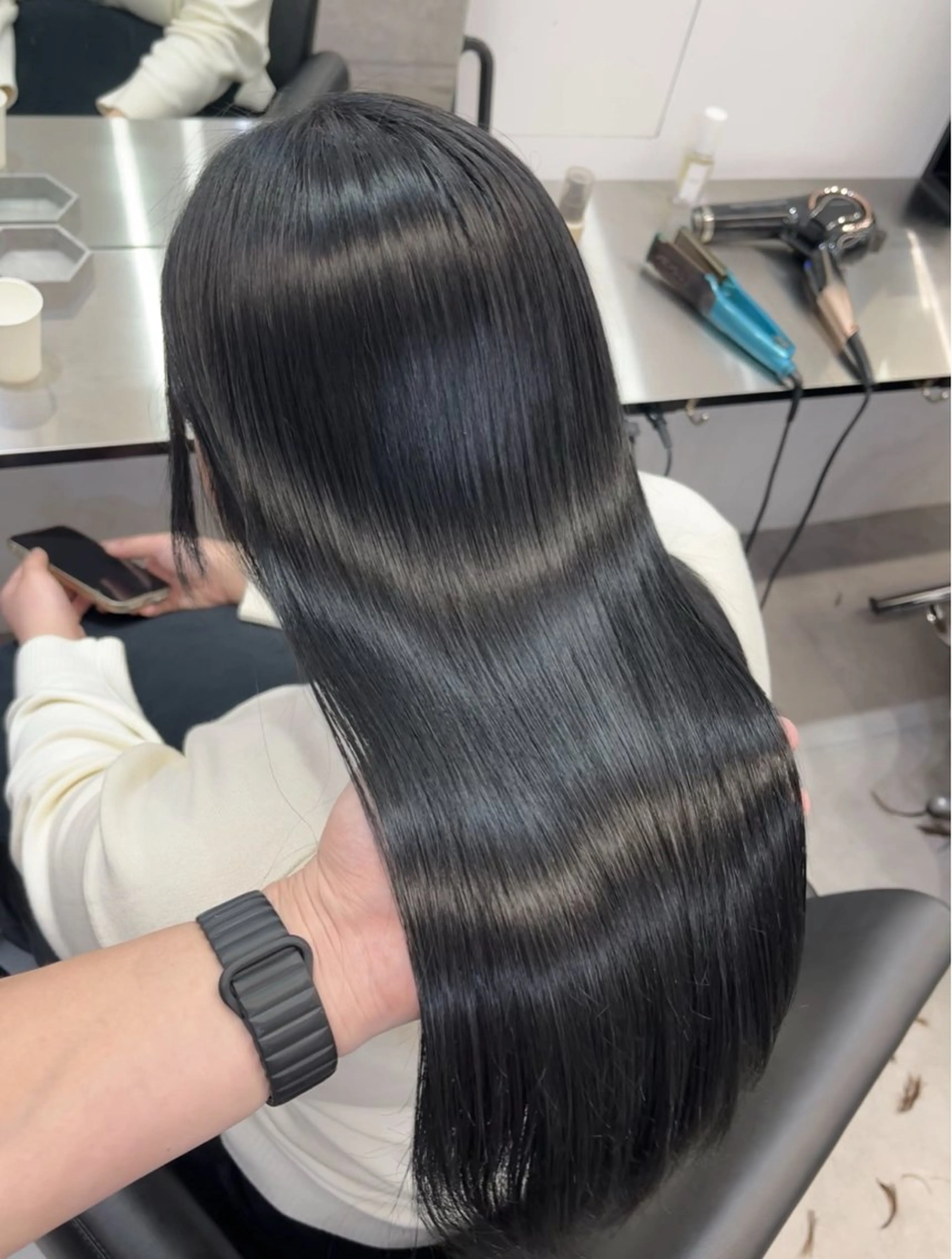 ロング カット ヘアカラー 縮毛矯正 トリートメント 髪質改善/縮毛矯正 梅田茶屋町/西尾祐作のヘアスタイル