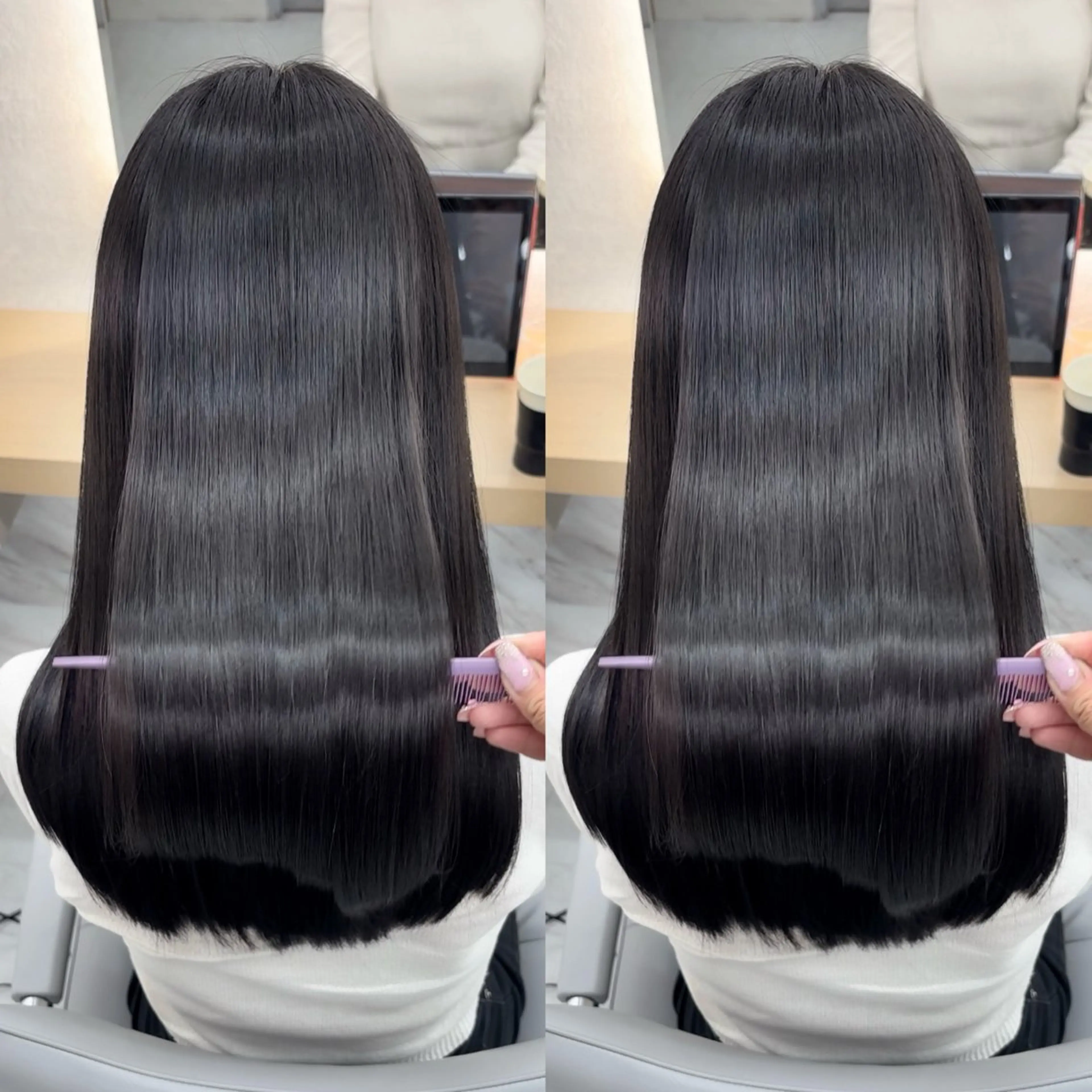 セミロング カット ヘアカラー 縮毛矯正 トリートメント 韓国風/髪質改善/ Kiyoraのヘアスタイル