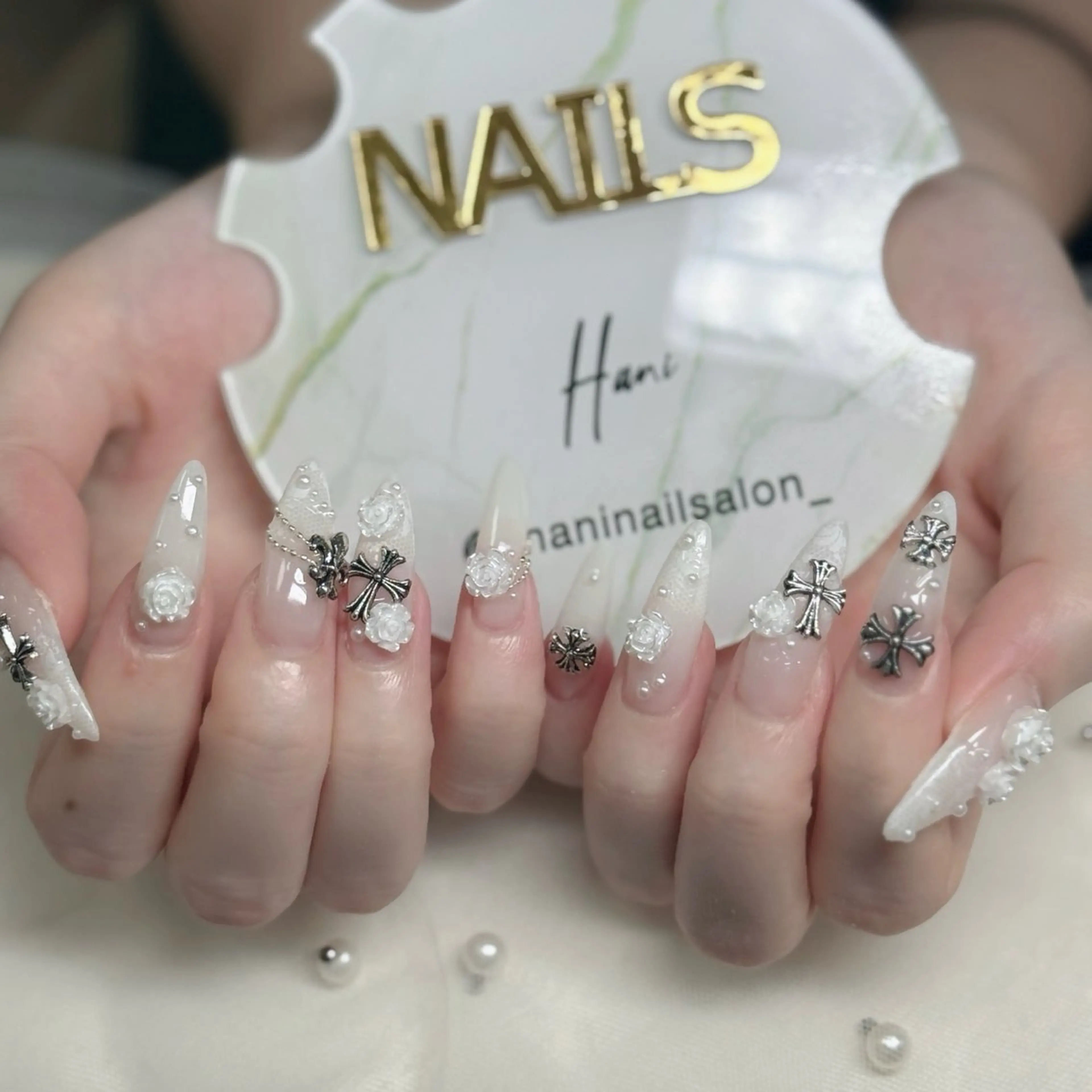 ネイル フットネイル フレンチネイル グラデーション 韓国ネイル ロングネイル ハンドネイル Hani Nail Salonのネイルデザイン