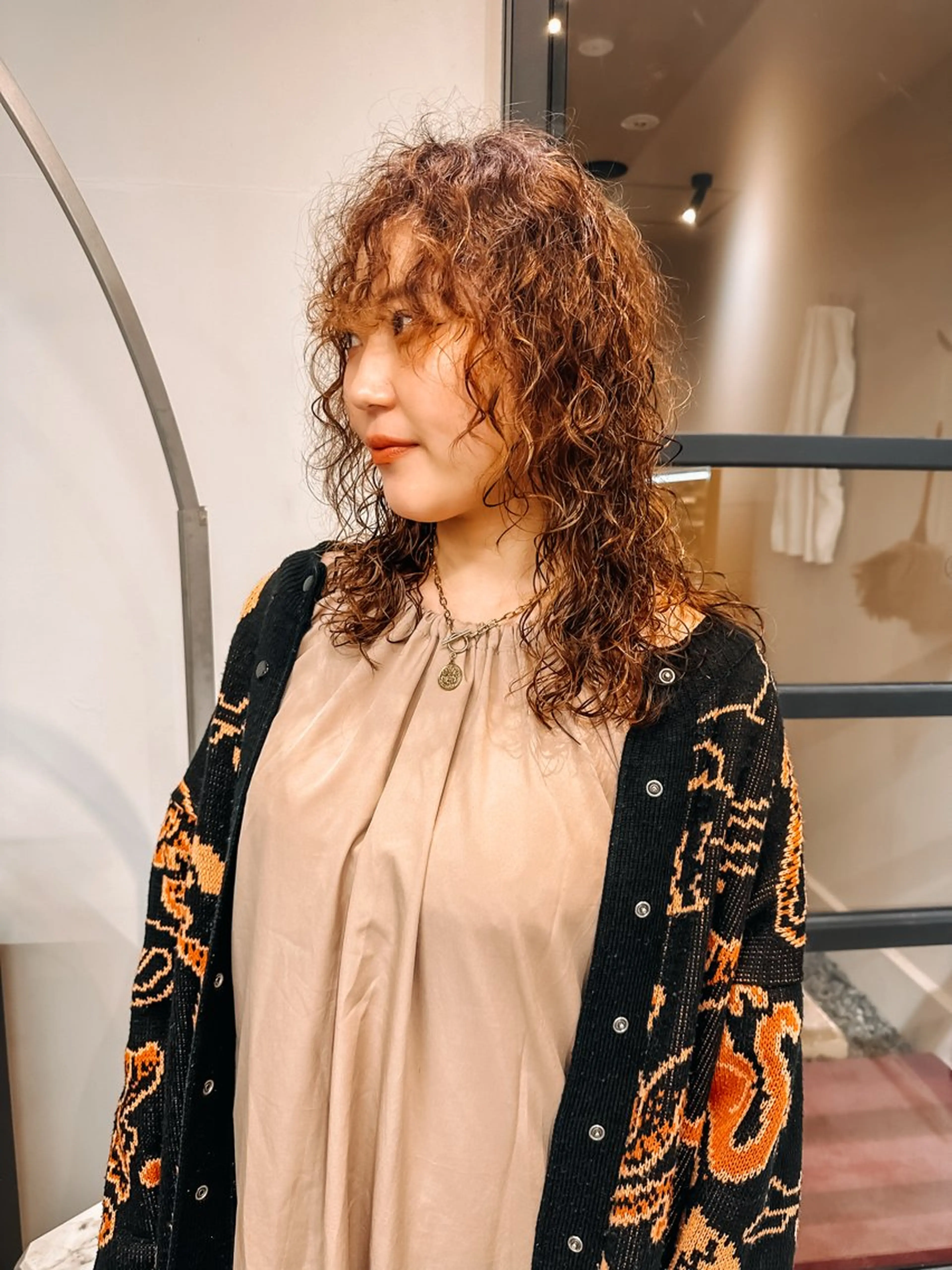 セミロング パーマ セミロングパーマ カット パーマ トリートメント KEI パーマ/レイヤーのヘアスタイル