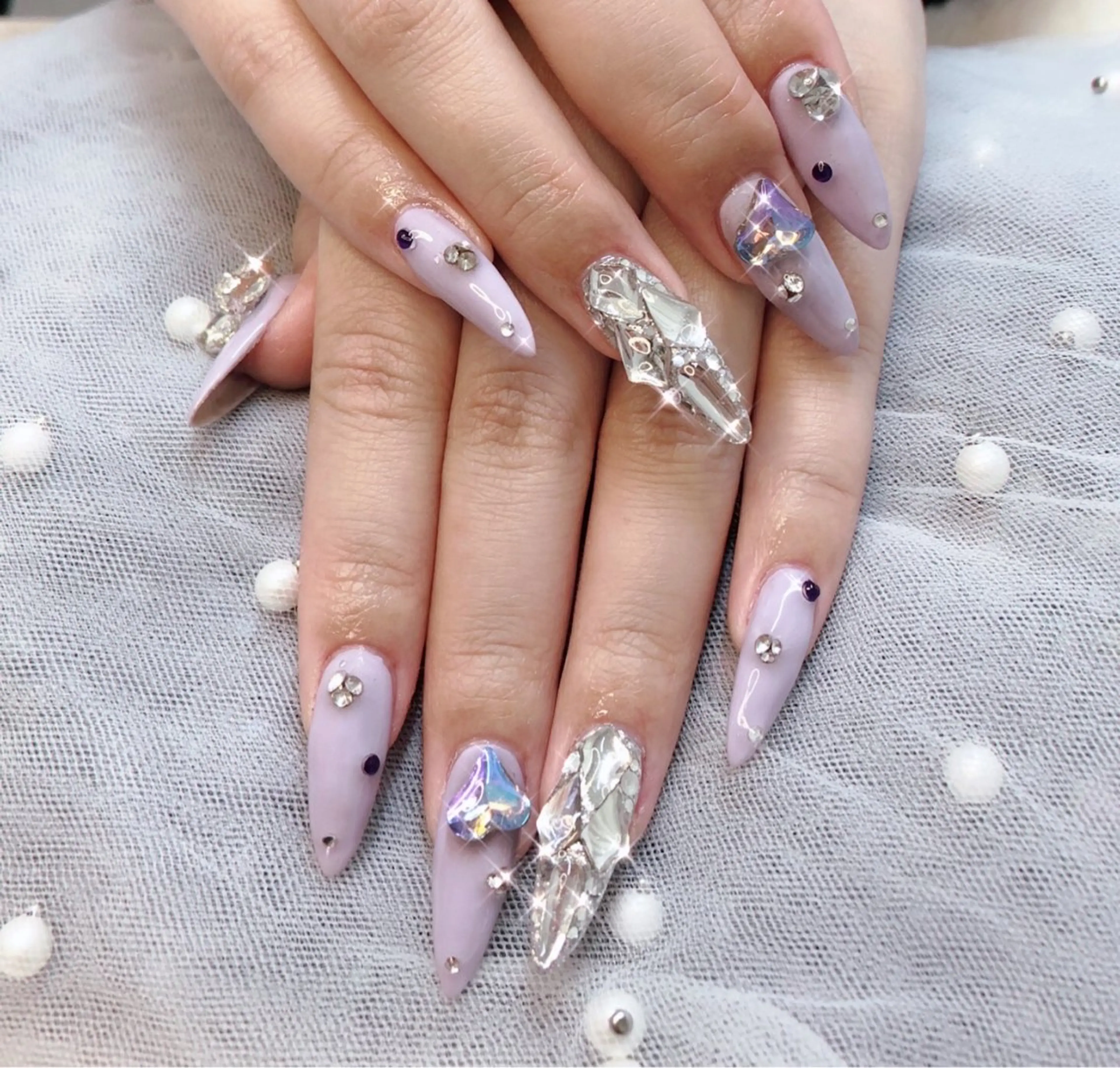 ネイル フレンチネイル ジェルネイル ガラスフレンチ 韓国ネイル マグネットネイル ハンドネイル 大門浜松町 ネイルのネイルデザイン