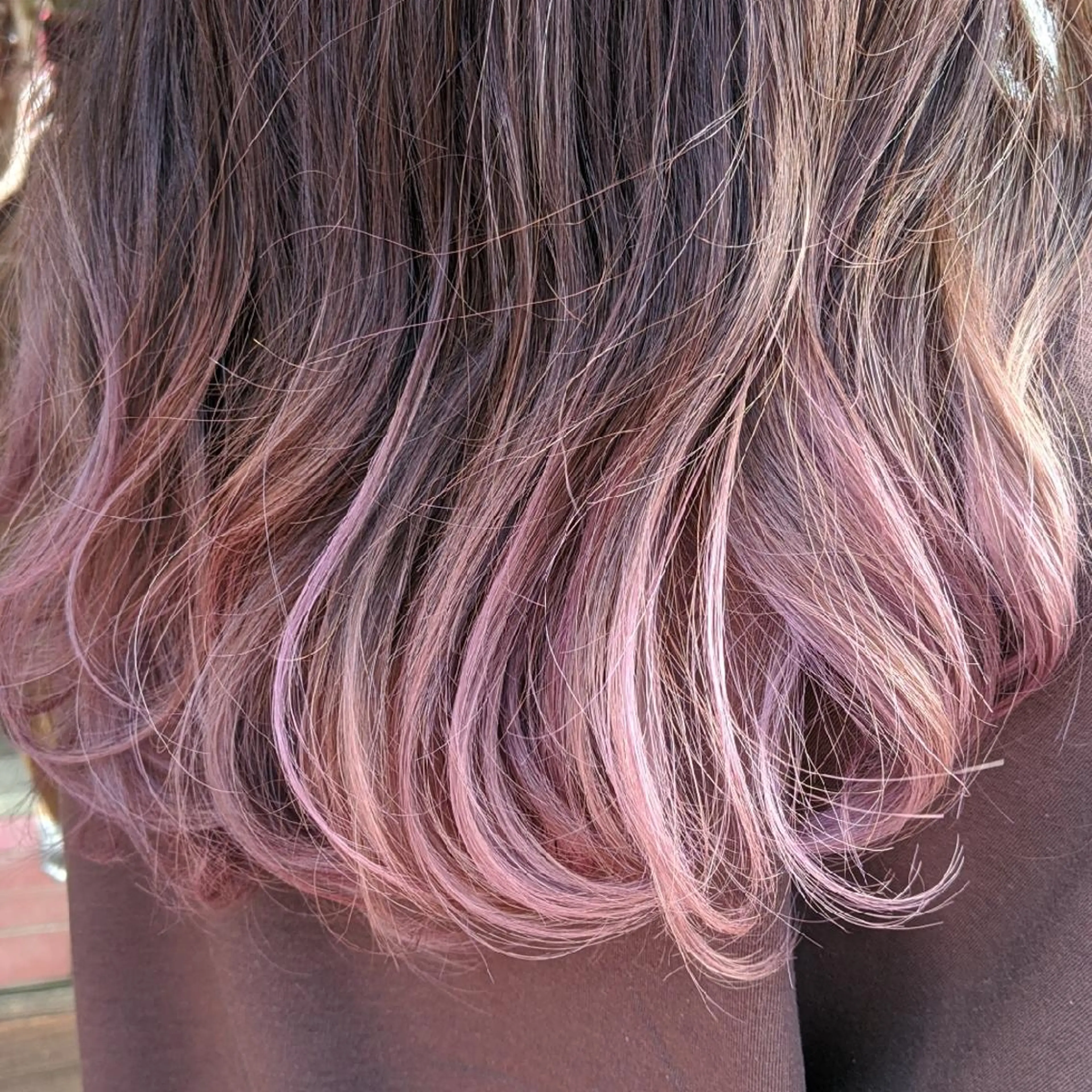 ロング カラー ブリーチ グラデーションカラー ピンクカラー 髪質改善＆白髪ぼかし カラー♡店長みやけ♡のヘアスタイル