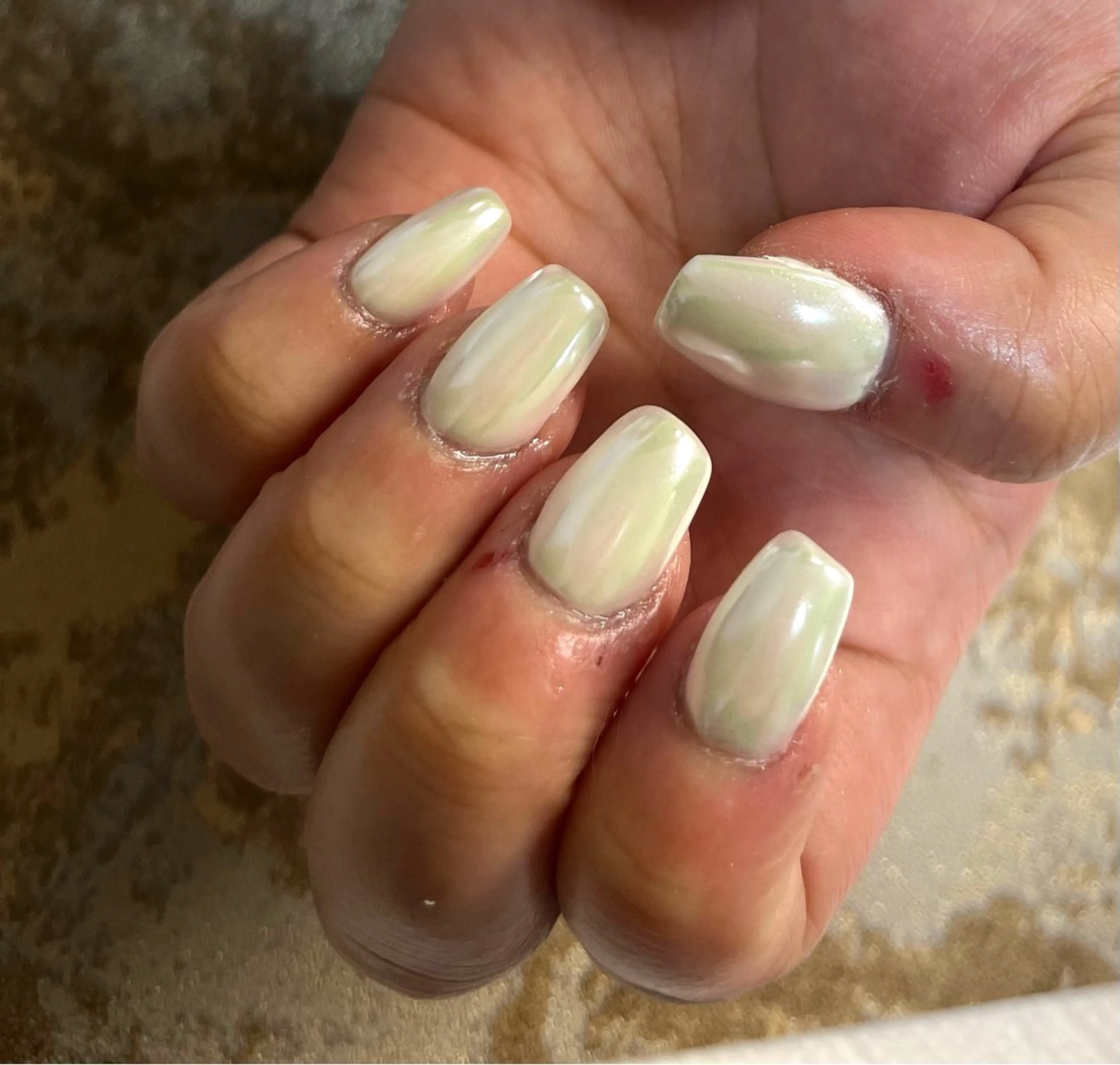 ネイル オーロラネイル 長さ出し ワンカラーネイル スカルプネイル plaisir プレジールネイルのネイルデザイン