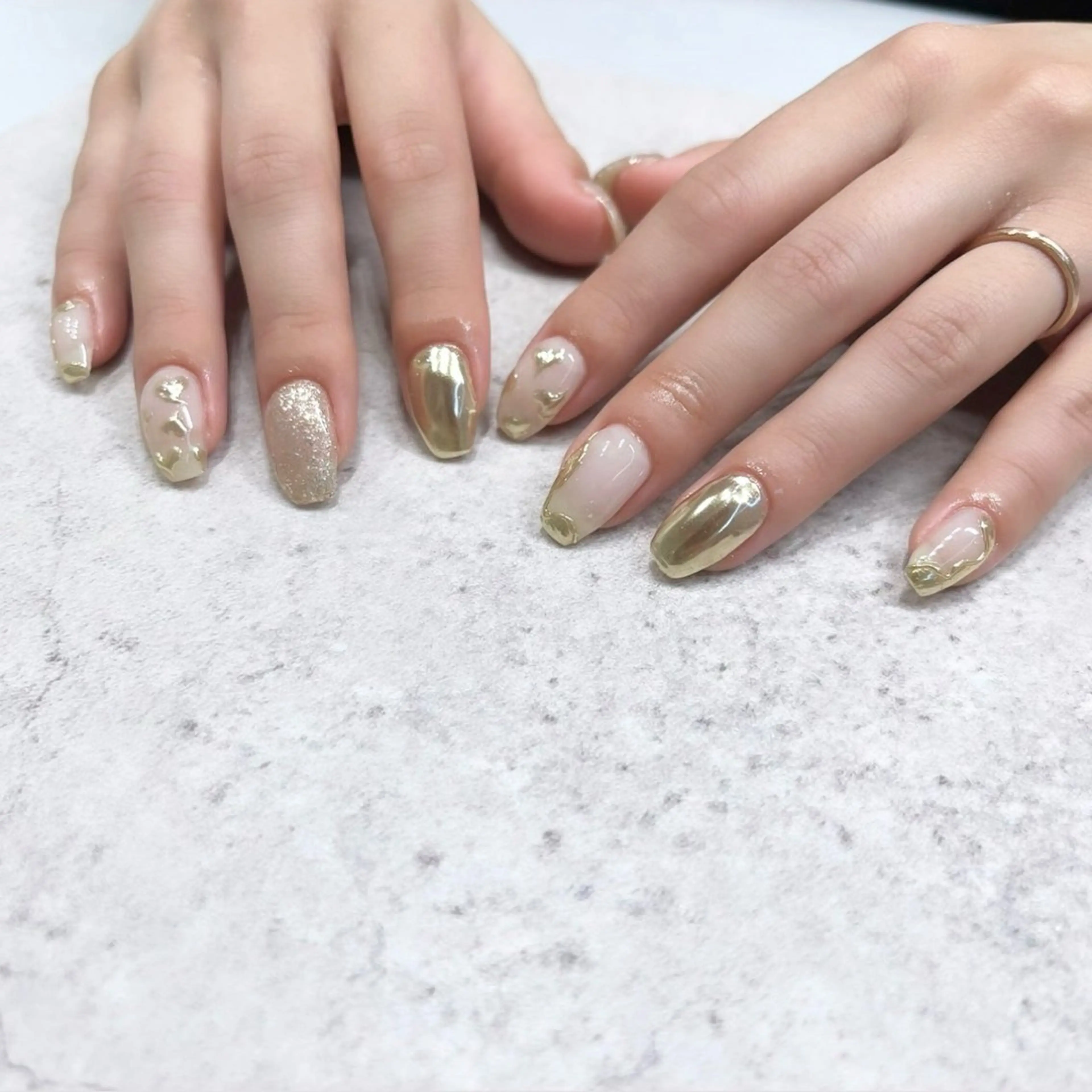 ネイル ゴールド ハート Aurum ♡︎ miyukiのネイルデザイン