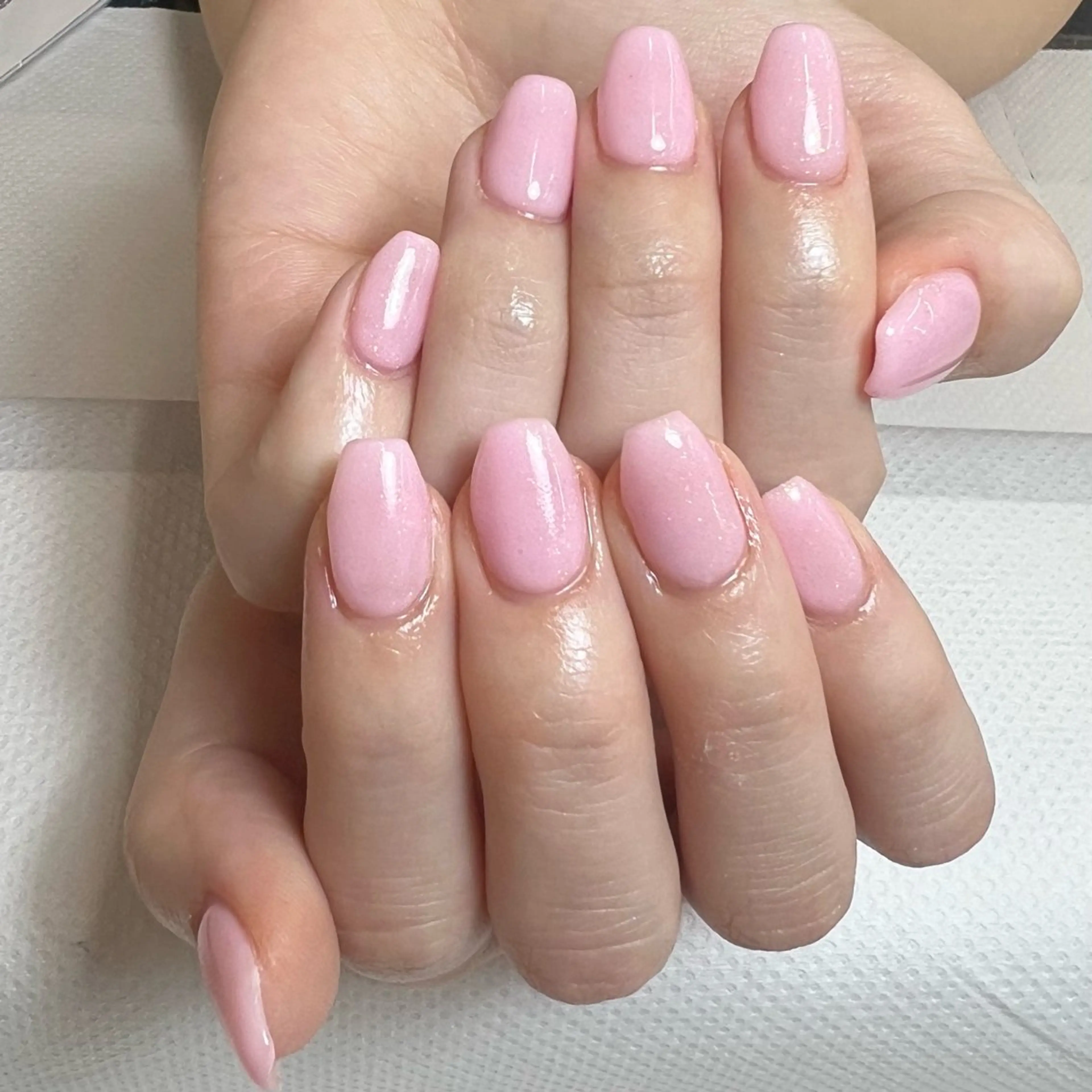 ネイル ワンカラーネイル パステルネイル ピンク Nishimura Amiのネイルデザイン