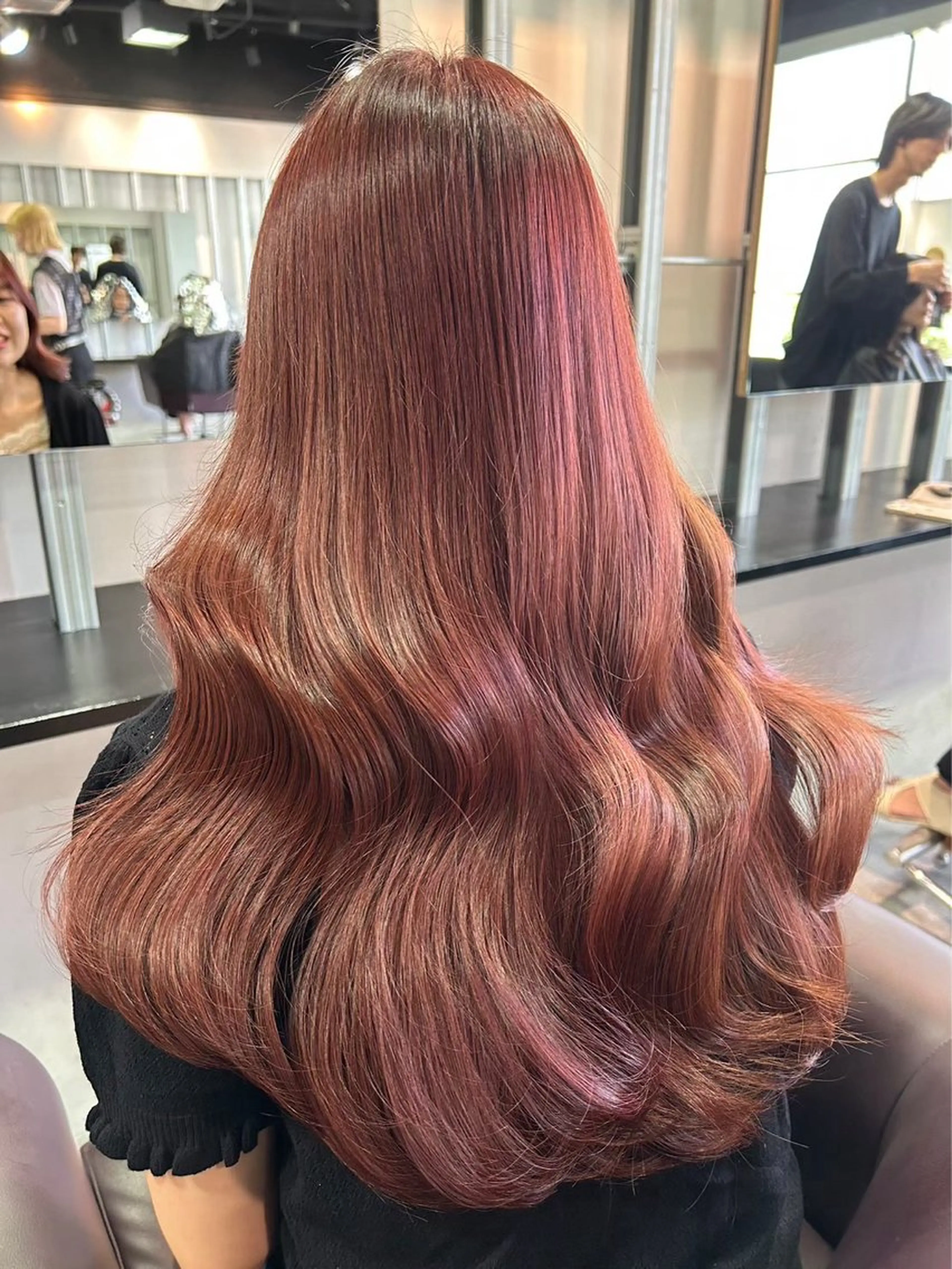 ロング カラー ヘアアレンジ ブリーチ ブラウンカラー ケアブリーチ イルミナカラー レッドカラー 🫧透明感／艶カラー 🫧Ryuseiのヘアスタイル