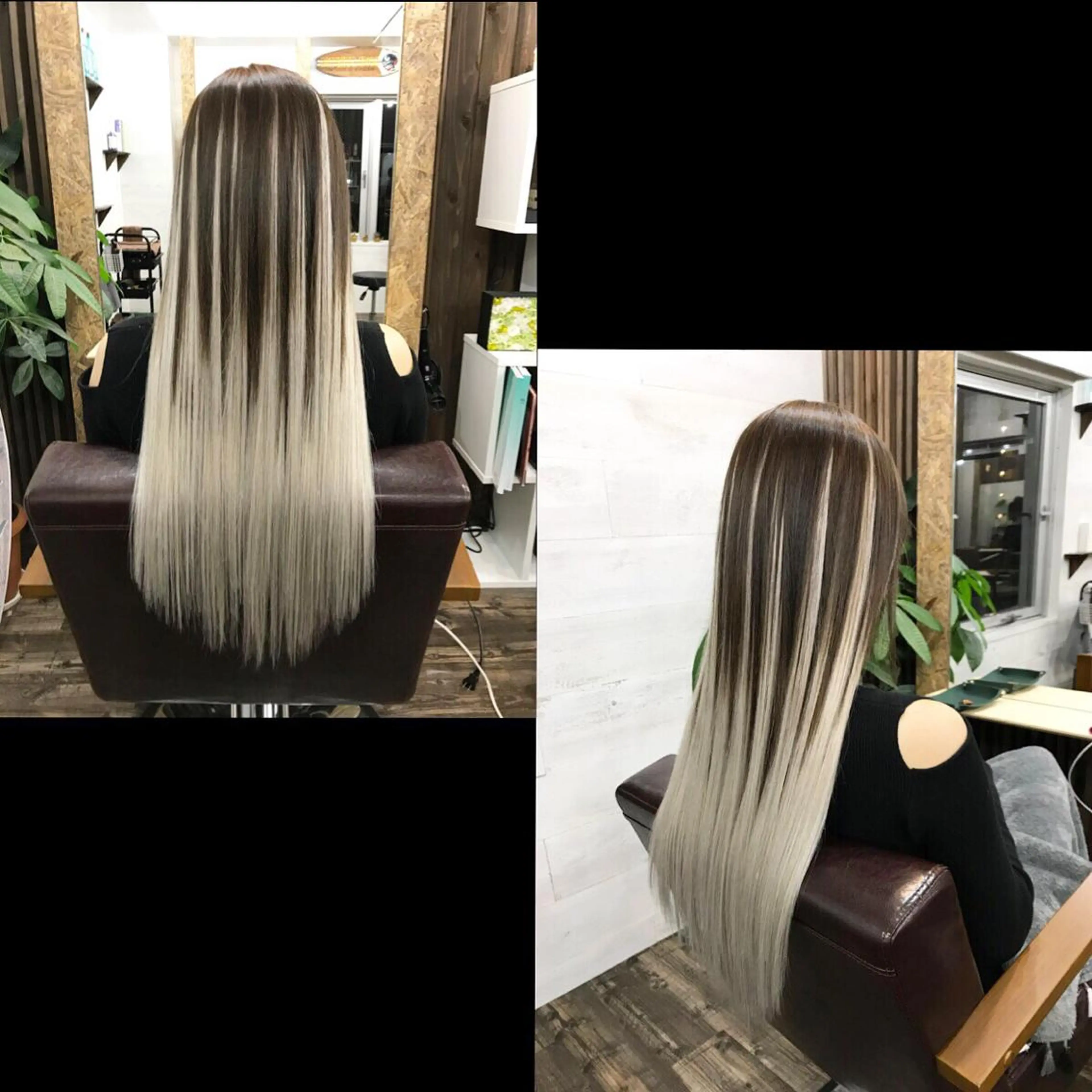 ロング カラー ✯カラー&編み込み エクステ✯池田智博✯のヘアスタイル