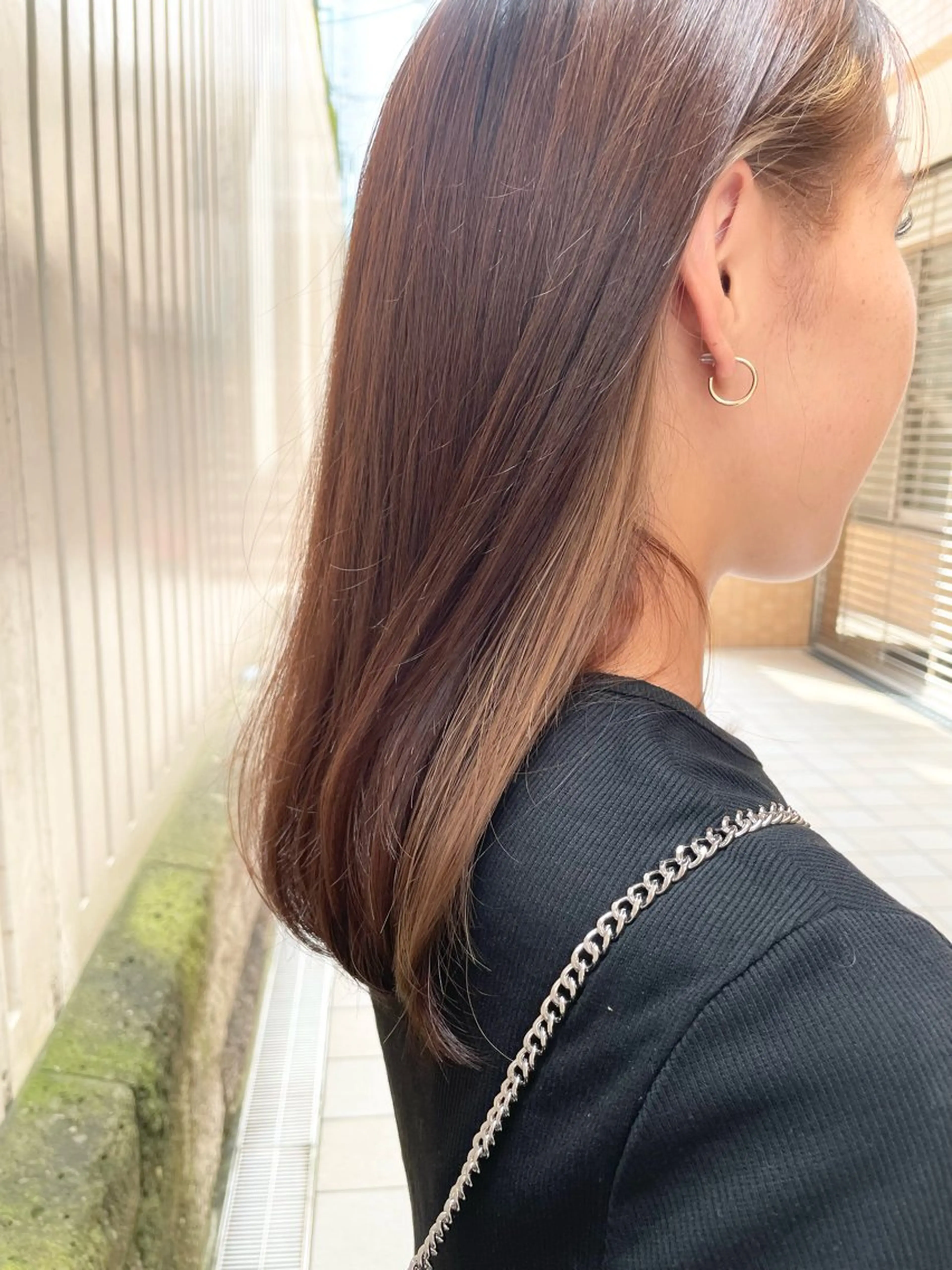 カラー ベージュカラー イヤリングカラー MIKU ナチュラルヘア✂️✨のヘアスタイル