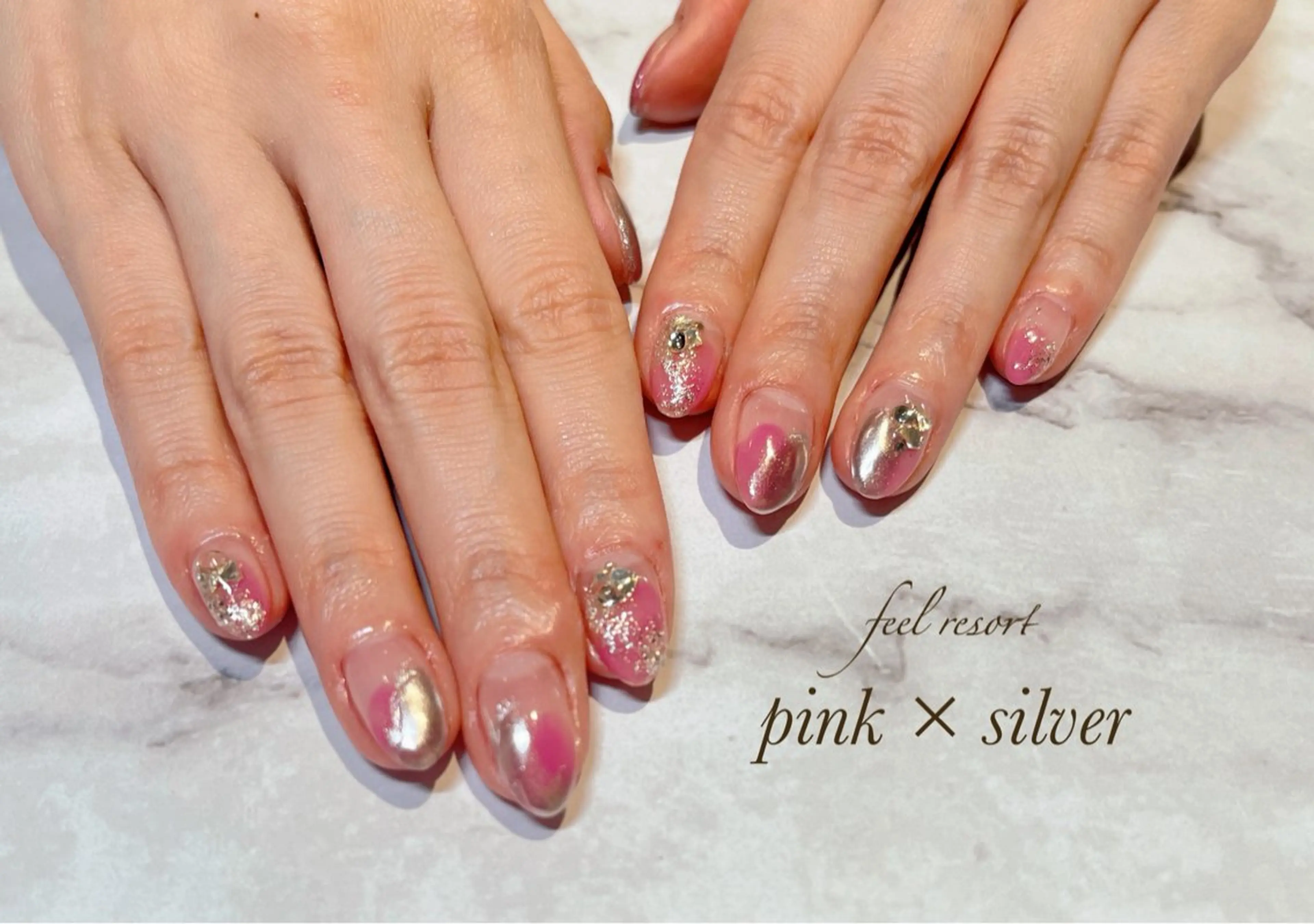 ネイル 長さ出し フットネイル フレンチネイル ジェルネイル ガラスフレンチ ハンドネイル Lien（リアン） 銀座駅6分のネイルデザイン