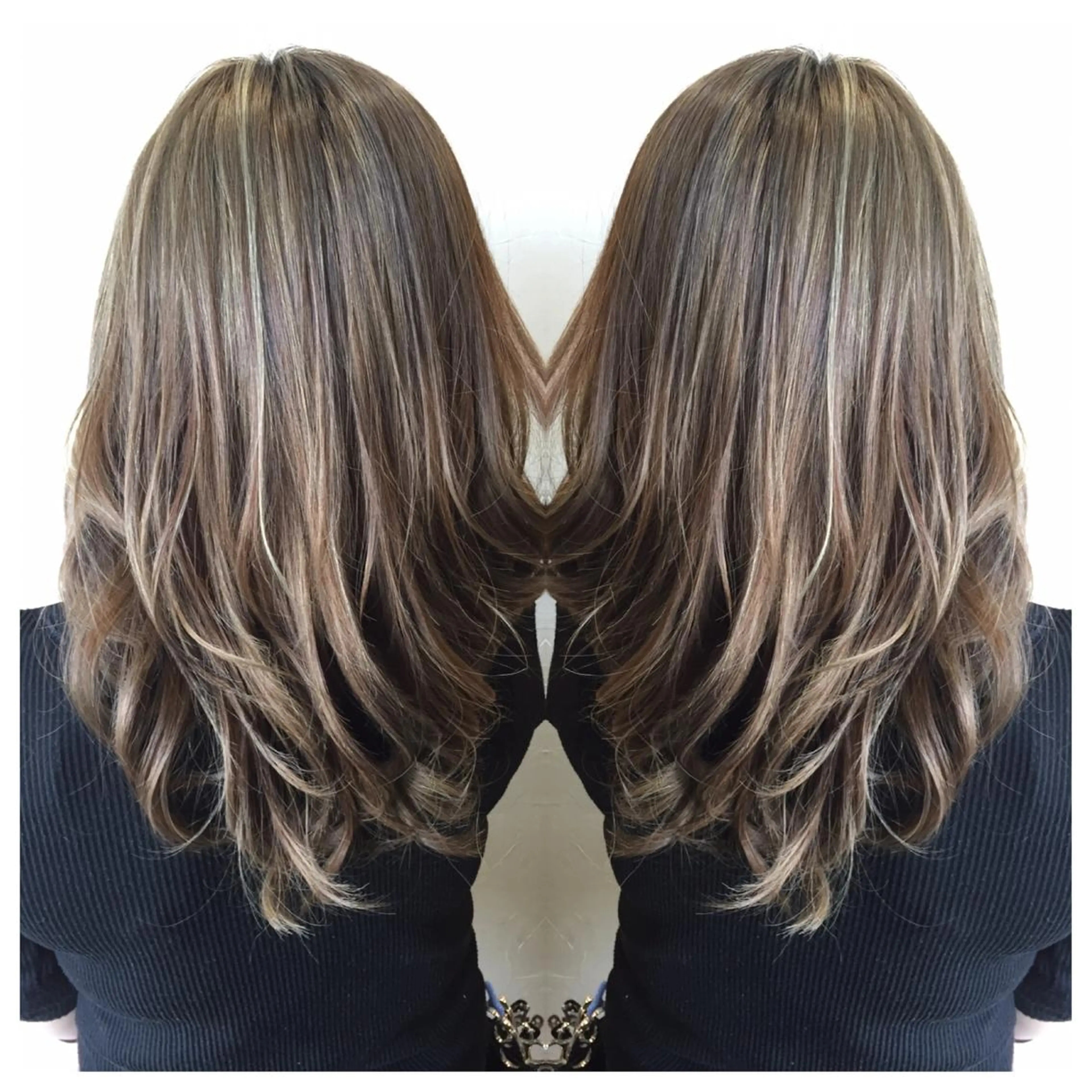 セミロング ハイライト カット トリートメント 髪質改善/痛ませ ないカラー/西村航大のヘアスタイル