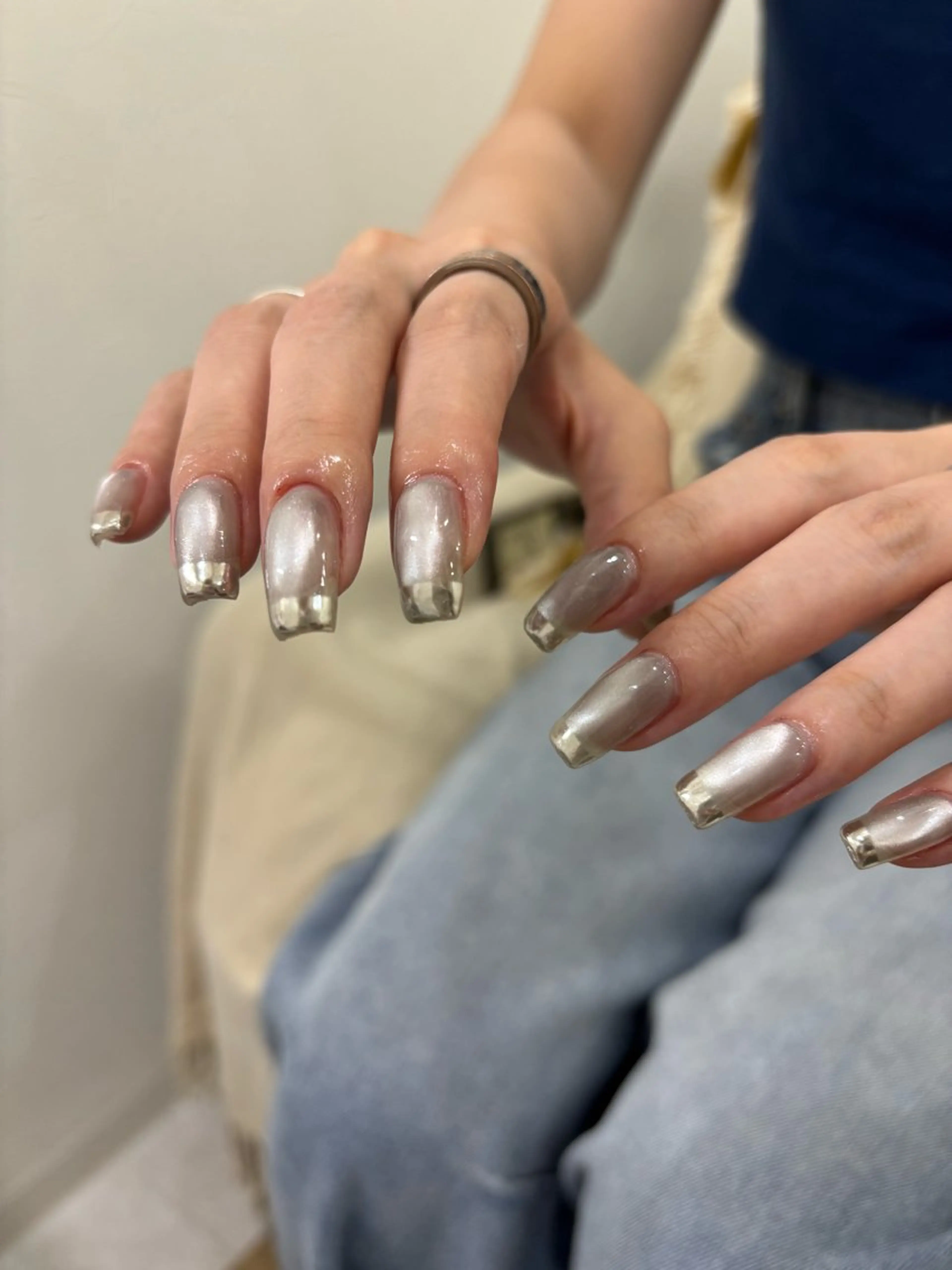 ネイル ミラーネイル ハンドネイル THREE nail 長谷川のネイルデザイン