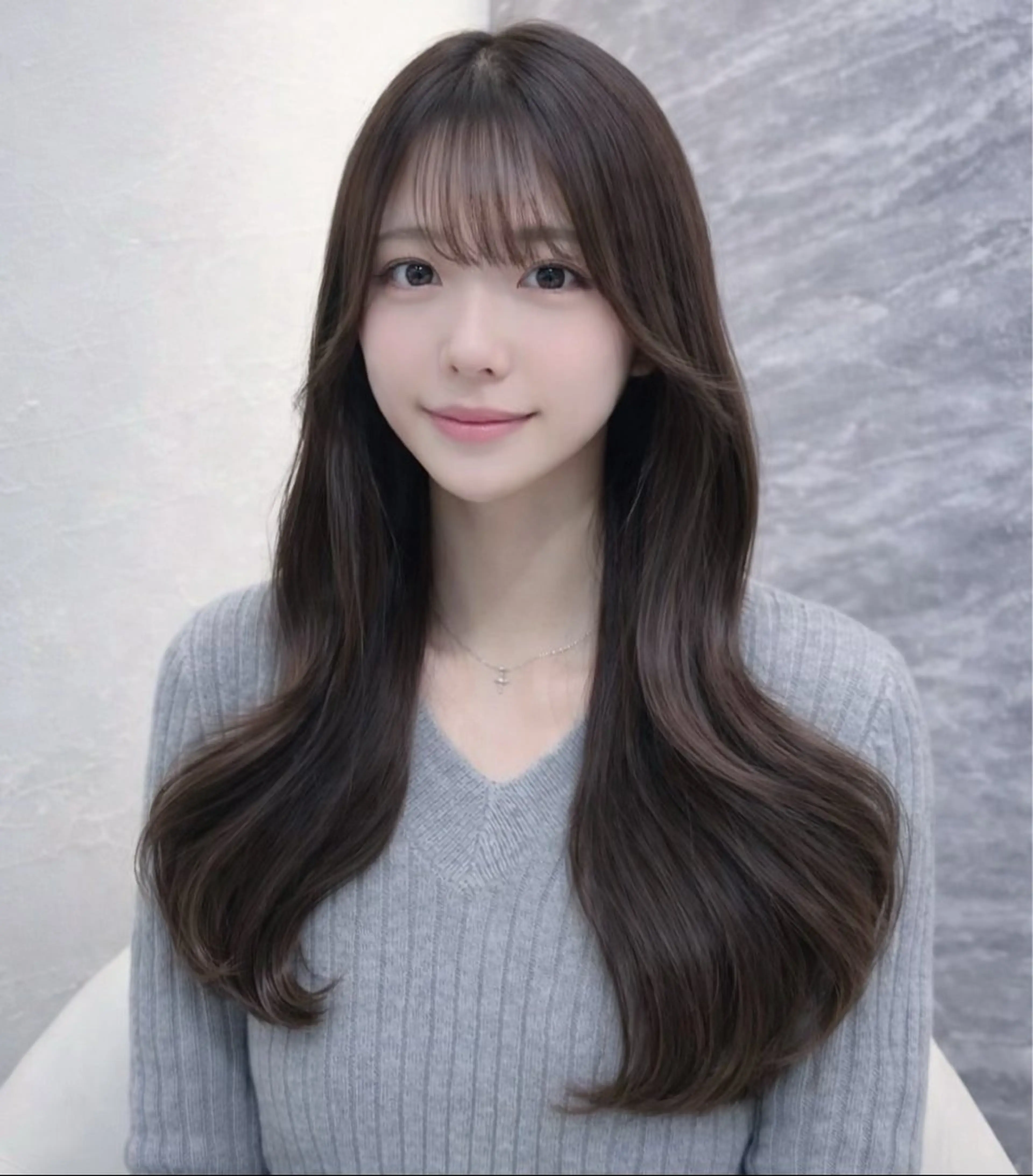 ロング カラー ヘアカラー 🖤kana/艶髪/ 韓国風暗髪カラー🖤のヘアスタイル