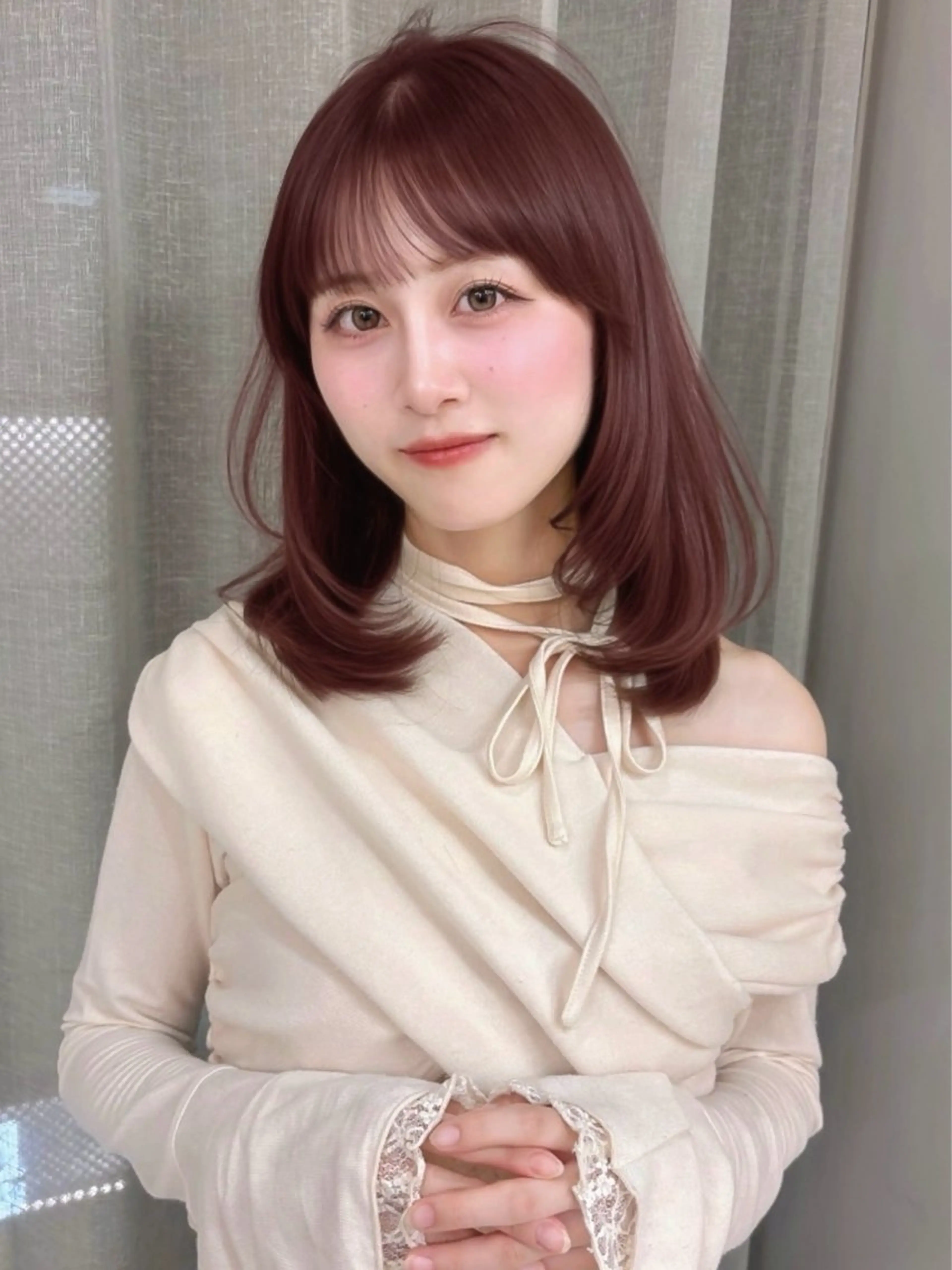 カラー ブリーチ ブラウンカラー カシス 透明感カラー ブリーチなしカラー カット ヘアカラー トリートメント よしだ はるのヘアスタイル