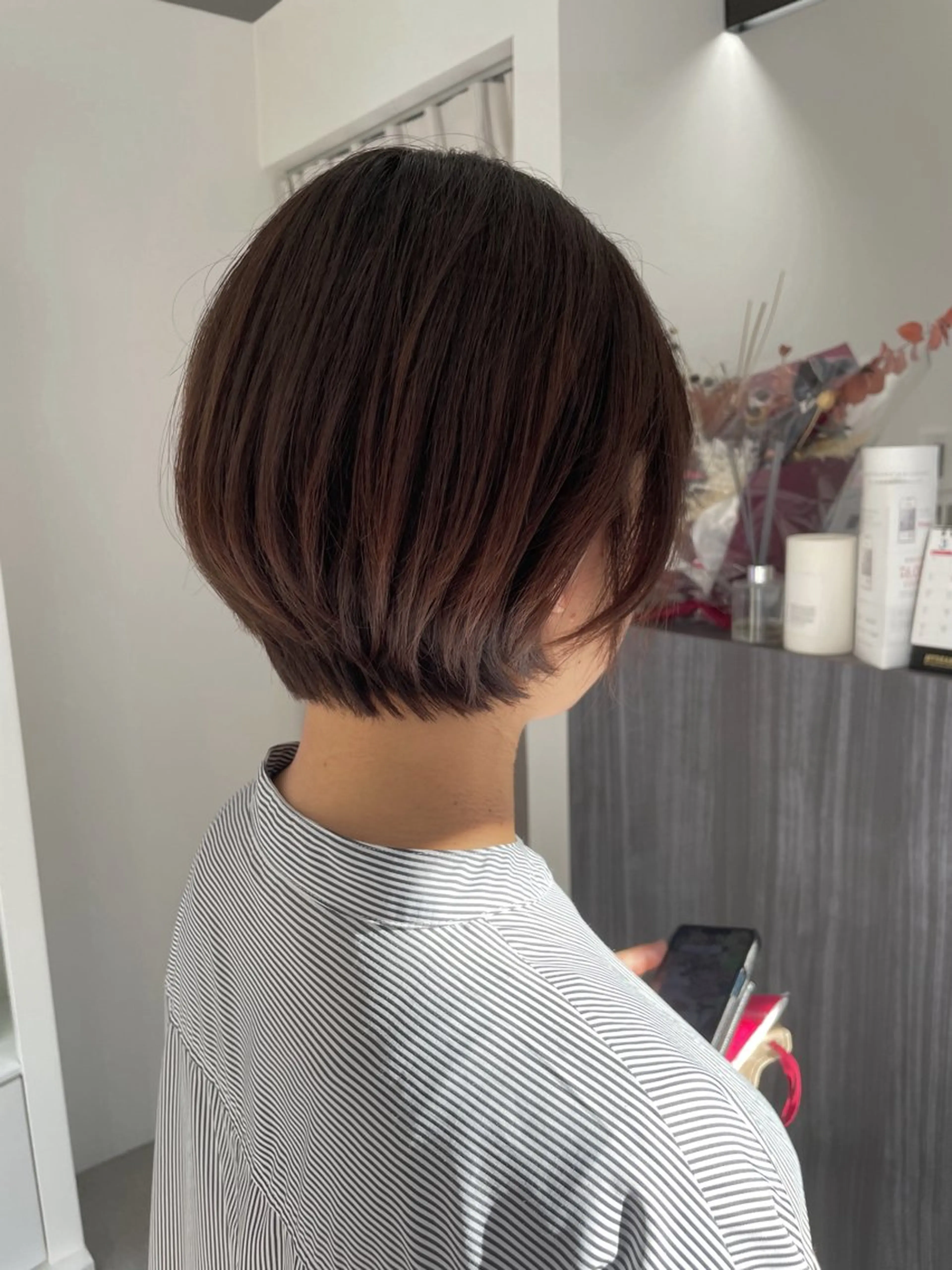 ショート ショートボブ ボブ ショートヘア 新村 華奈絵のヘアスタイル