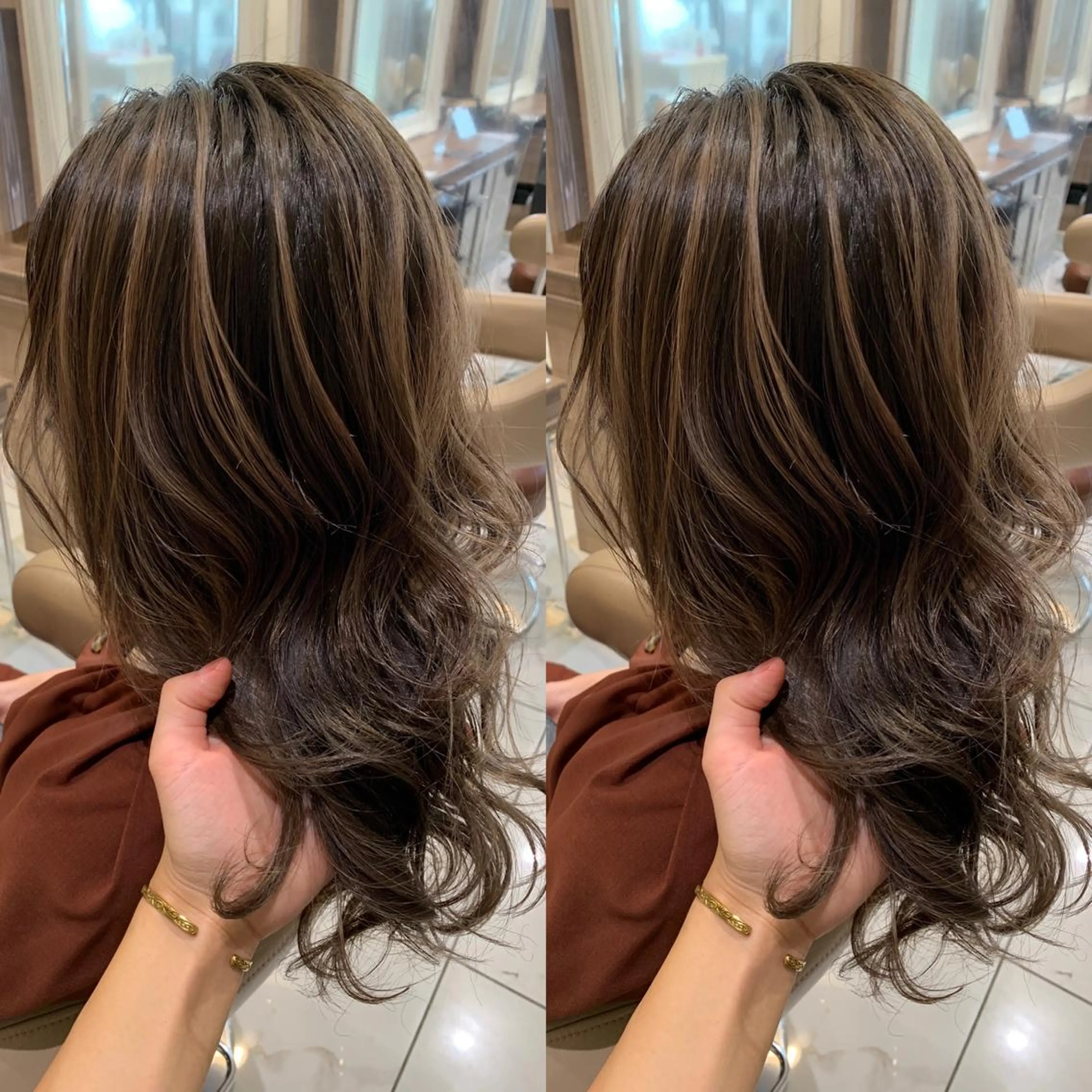 ロング カラー ヘアアレンジ 白髪ぼかしハイライト 茗荷谷駅徒歩2分のヘアスタイル