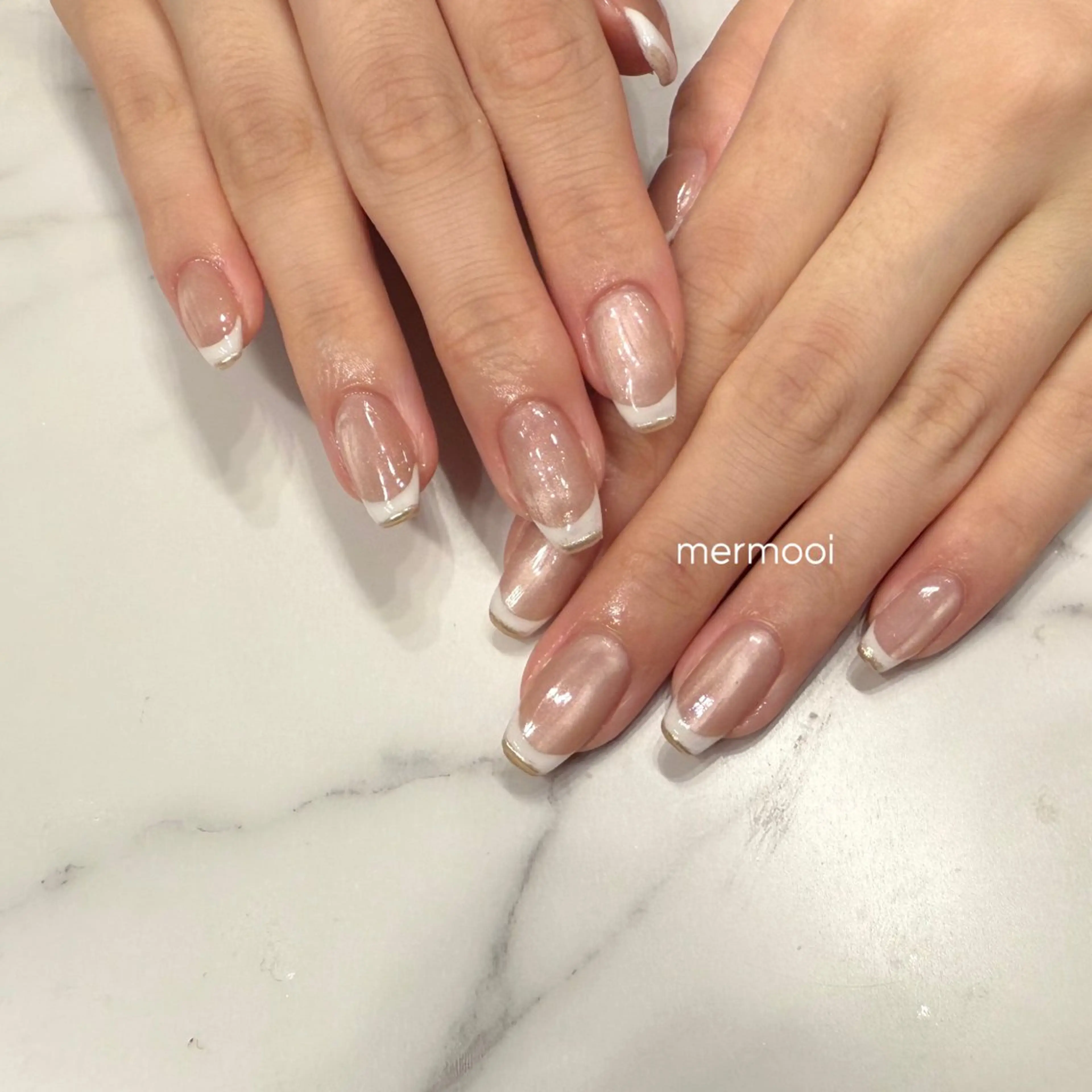 ネイル フレンチネイル マグネットネイル ミラーネイル ハンドネイル mermooi所属・melumooi nailのネイルデザイン