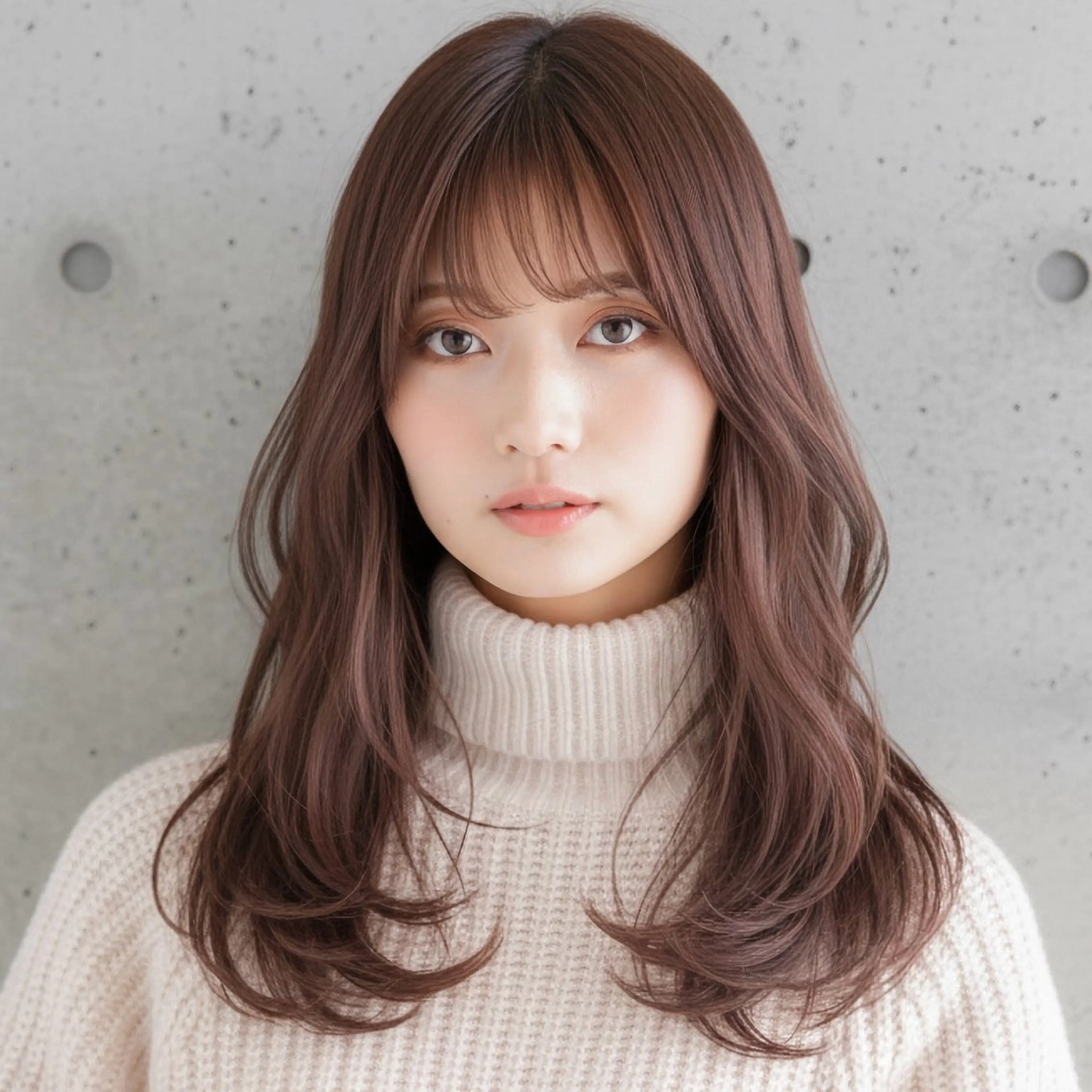 セミロング カット ヘアカラー ハッシュカット 田窪珠妃のヘアスタイル