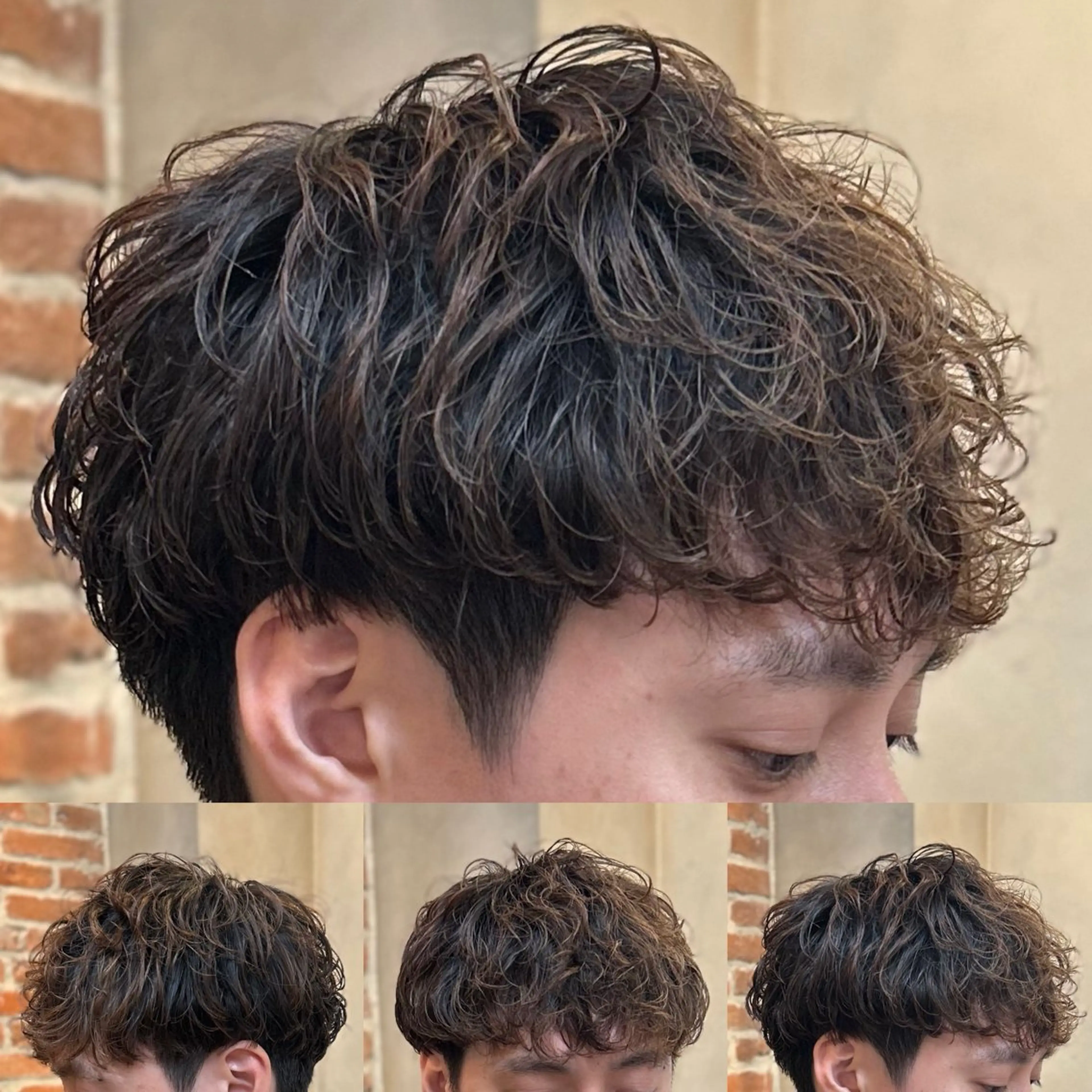 ショート パーマ メンズ カット パーマ トミモト アユムのヘアスタイル