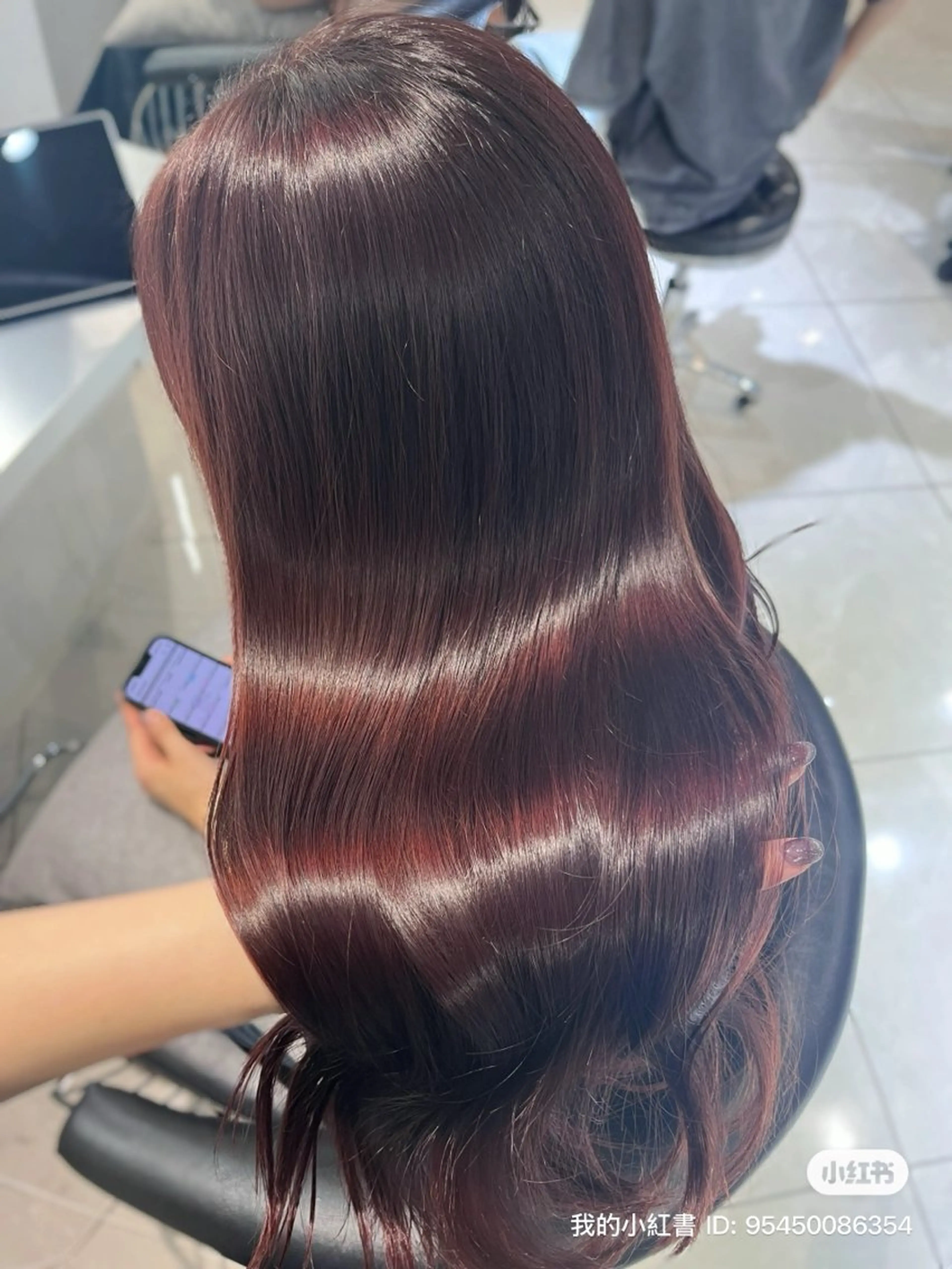 ロング カラー ブリーチ ボルドーカラー ブリーチなしカラー カット ヘアカラー トリートメント 韓国レイヤー×モテ髪 /MITSUKI🤍のヘアスタイル