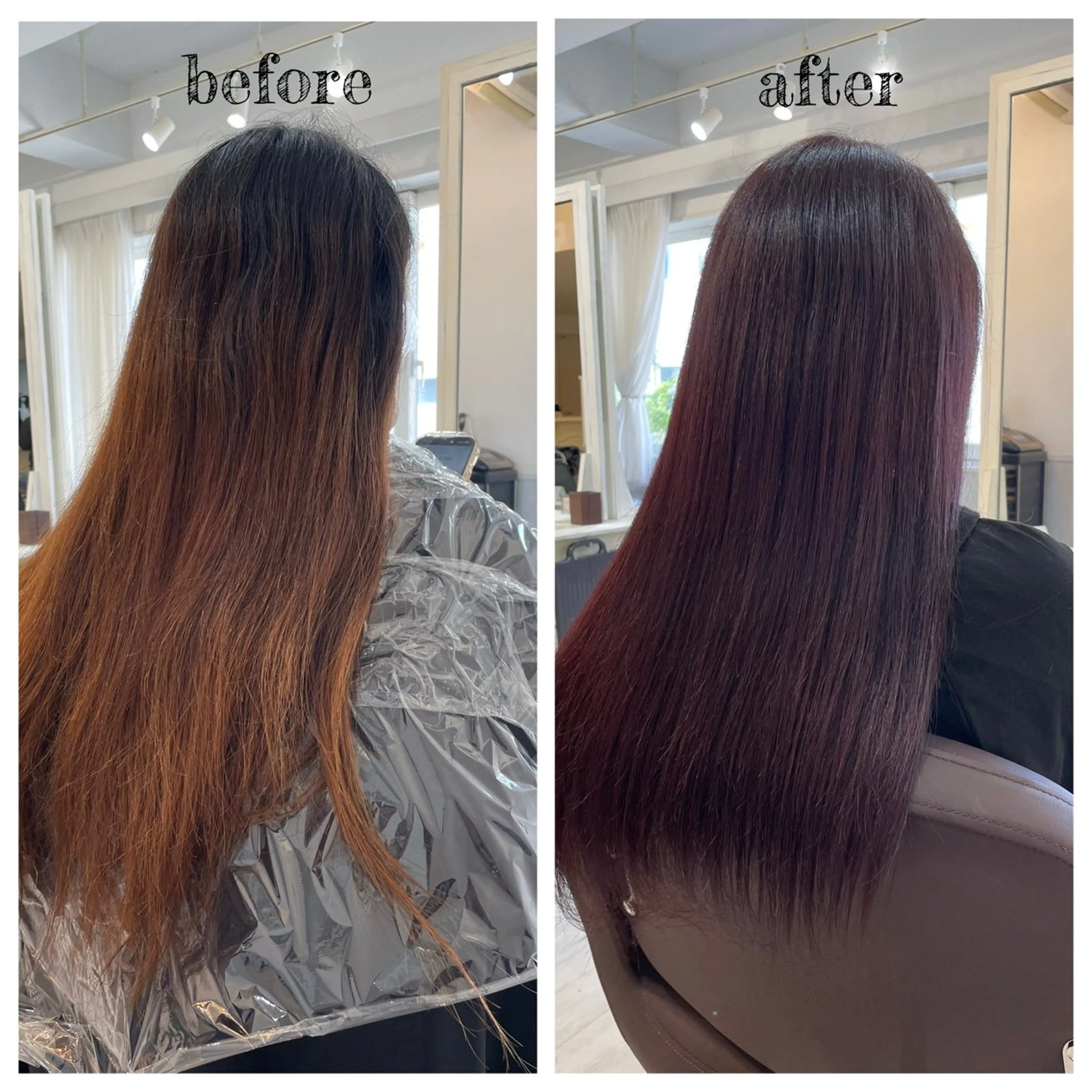 ロング カラー ルビー ヘアカラー PutiLuca 浅川のヘアスタイル