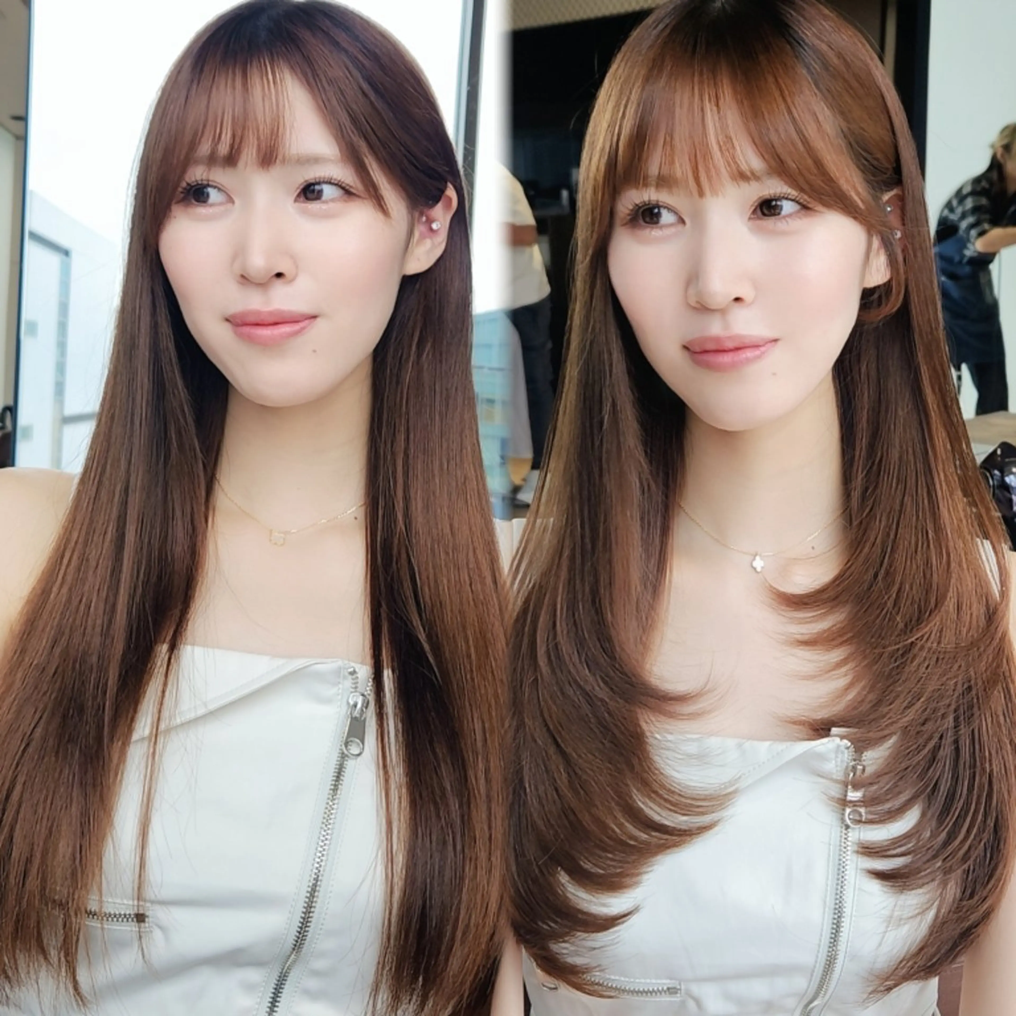 ロング カット ヘアカラー トリートメント Nanako。/韓国 ハッシュカットのヘアスタイル